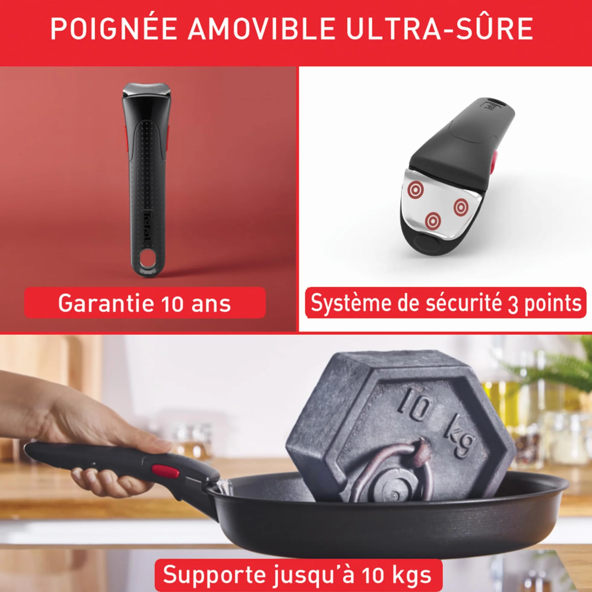 Tefal Ingenio Emotion L897S504 Lot 2 Poêles 2 Casseroles Poignée amovible Induction Acier inoxydable Antiadhésif