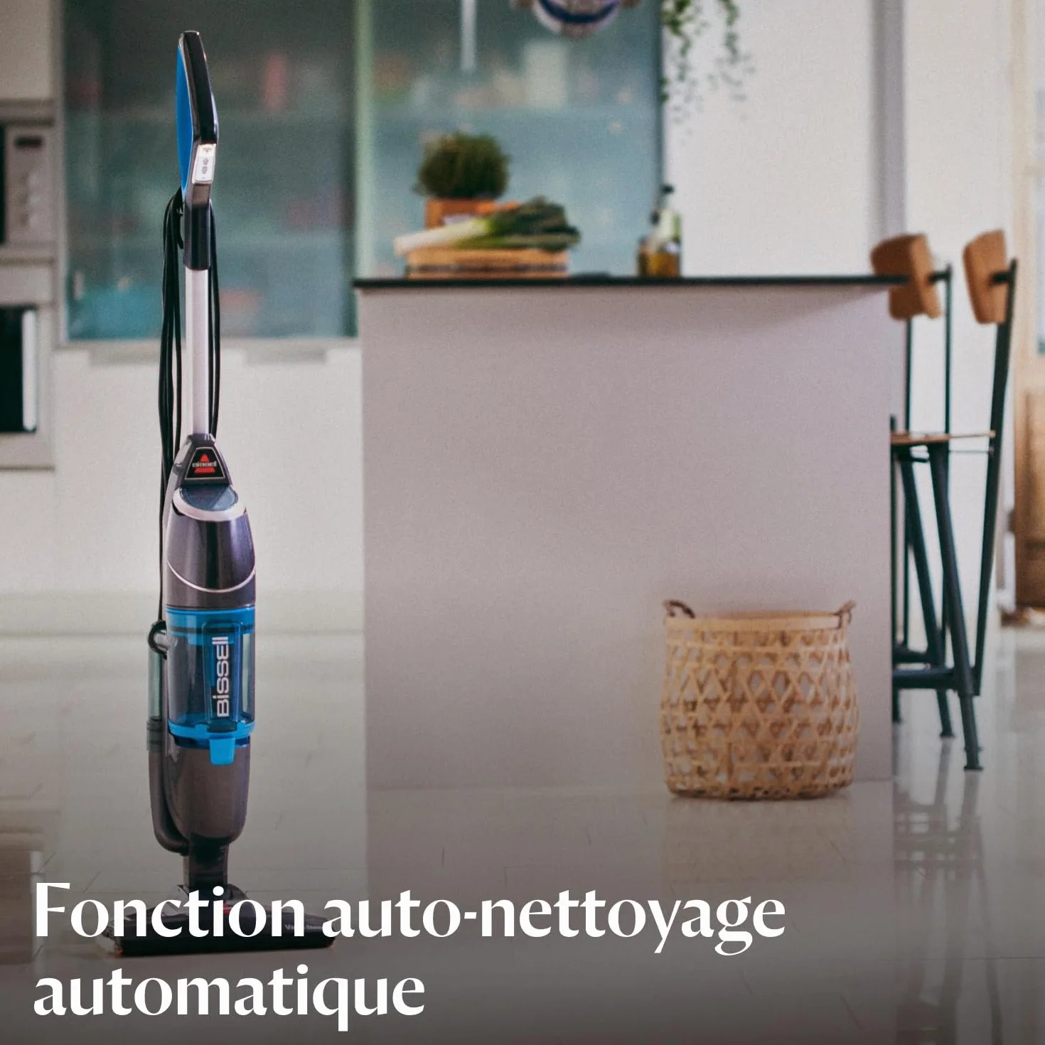 BISSELL Vac & Steam Titanium 2 en 1 Aspirateur et Nettoyeur Vapeur pour Sols Durs 1977N