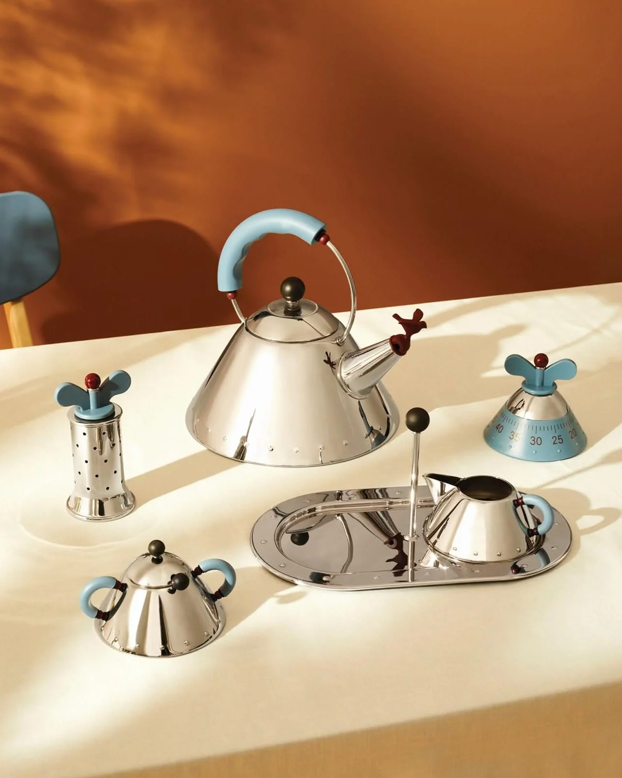 Alessi Salière Acier Inoxydable 18/10 Brillant Bleu Clair