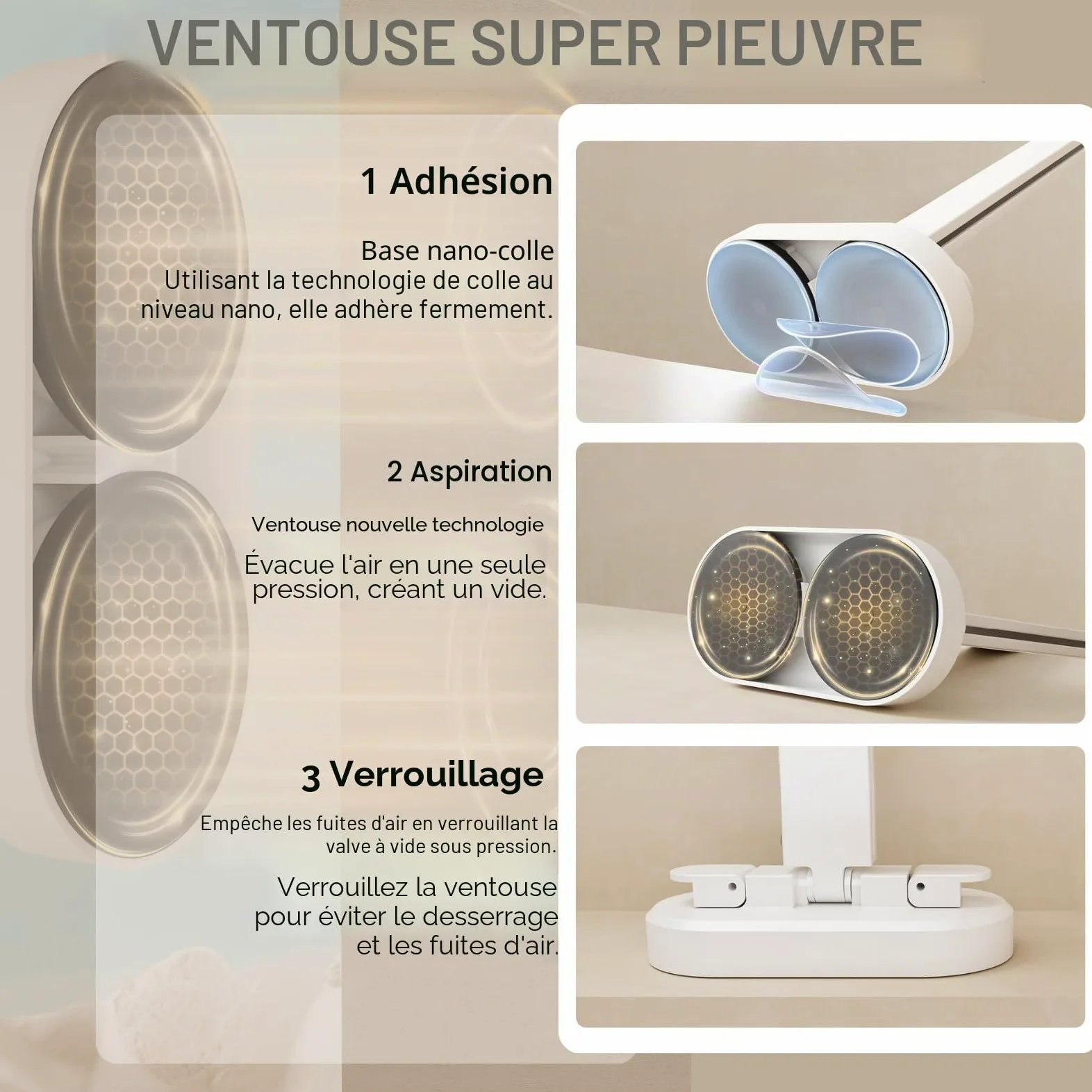 Tringle A Rideau De Douche Angle sans Percage, Tringle À Rideau De Douche Pliable avec Ventouses, Barre De Douche en L Rétractable pour Baignoire De Salle De Bain(Beige,102cm)