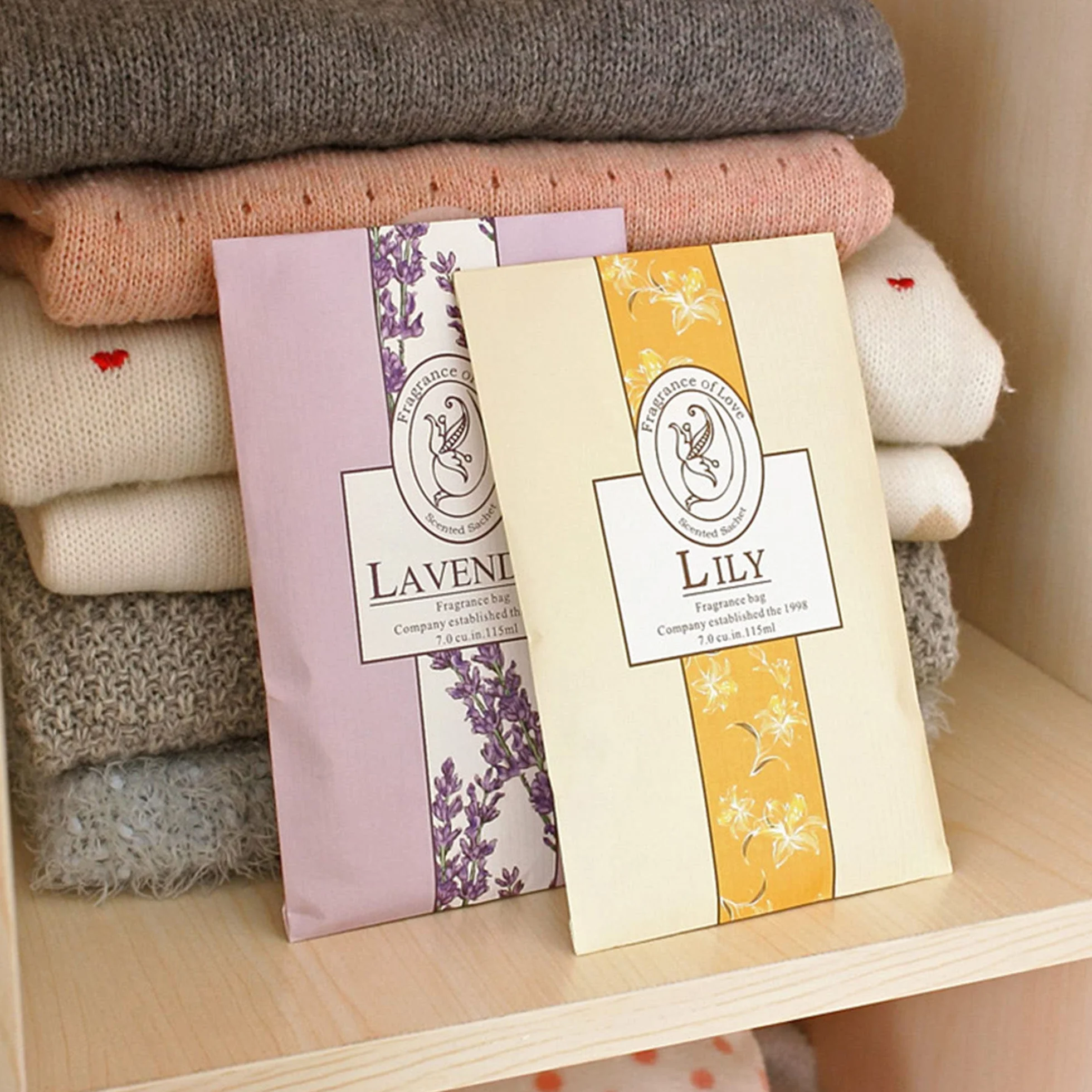 Sachet Armoire Parfumé 6PCS, Parfum d'Ambiance Maison, Lavande Placards Parfum Voiture