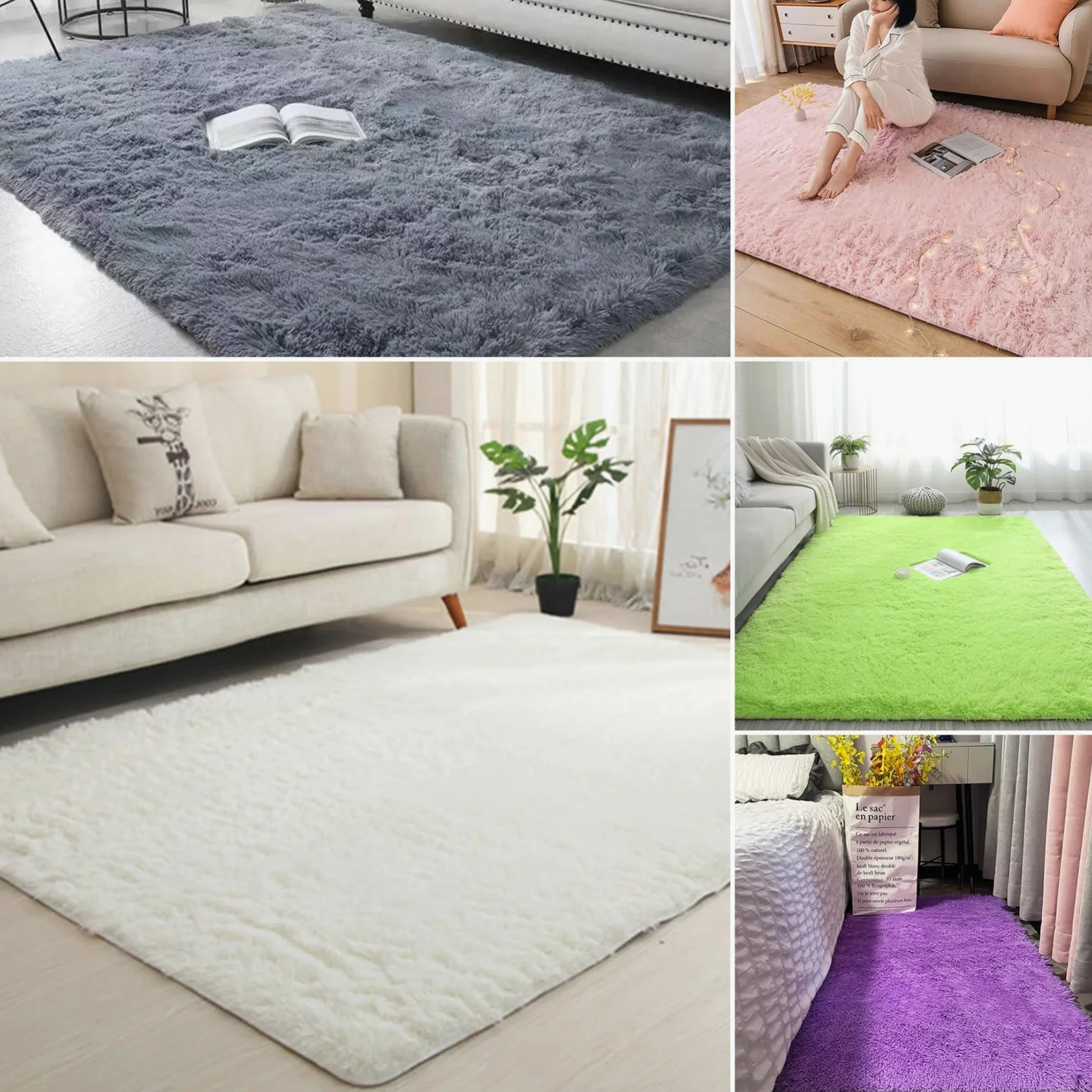 Tapis de Chambre 80 x 300 cm Antidérapant, Doux Au Toucher Lavable Tapis Intérieur Extérieur Facile à Nettoyer pour Salon, Chambre à Coucher, Bureau, Blanc