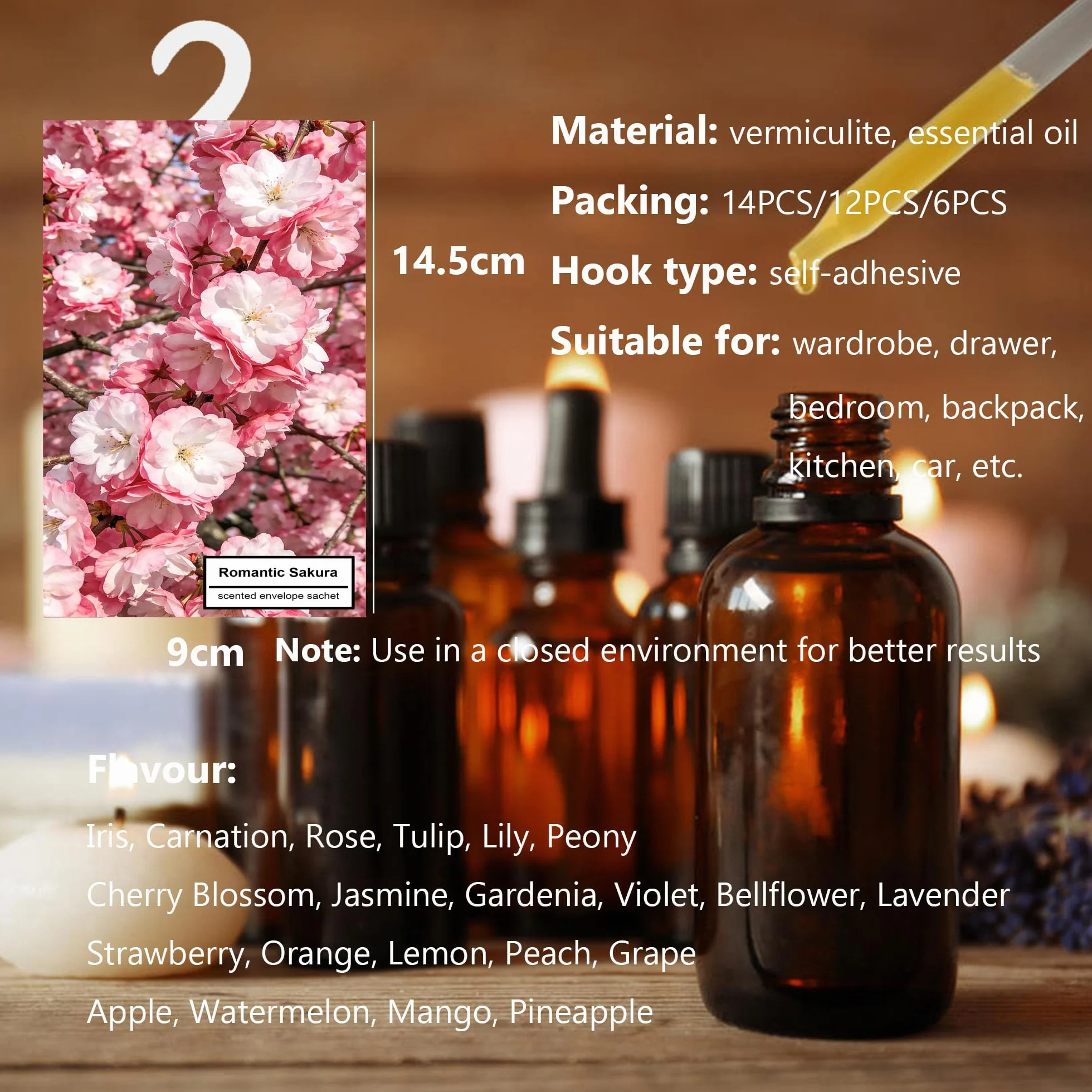 Sachet Parfumé Armoire Lavande 14PCS Parfum d'Ambiance Maison Océan