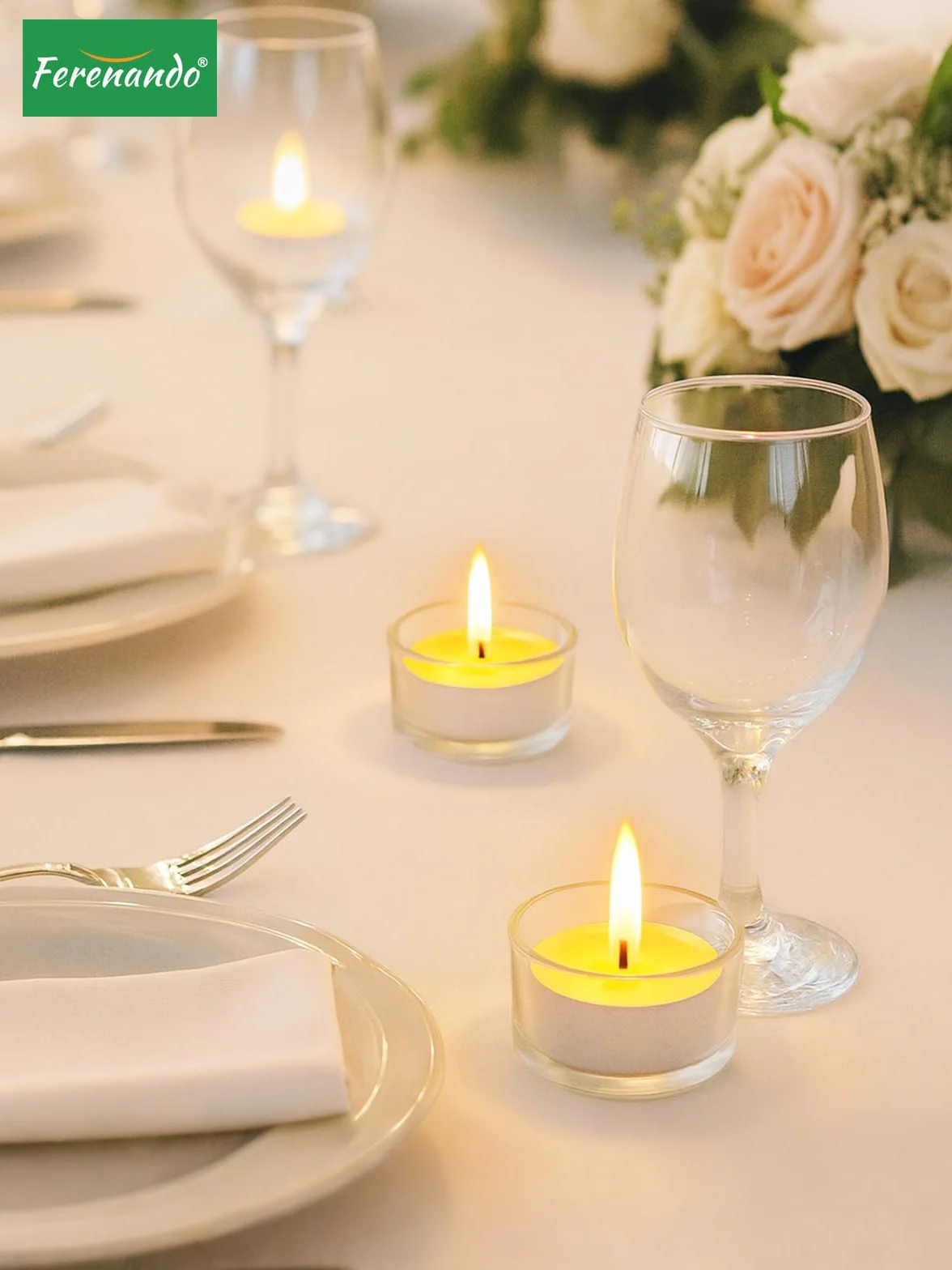 Lot de 25 Photophore Verre Transparent avec Éteignoir Ø4,5 x H2,5 cm pour Mariages Fête Décoration
