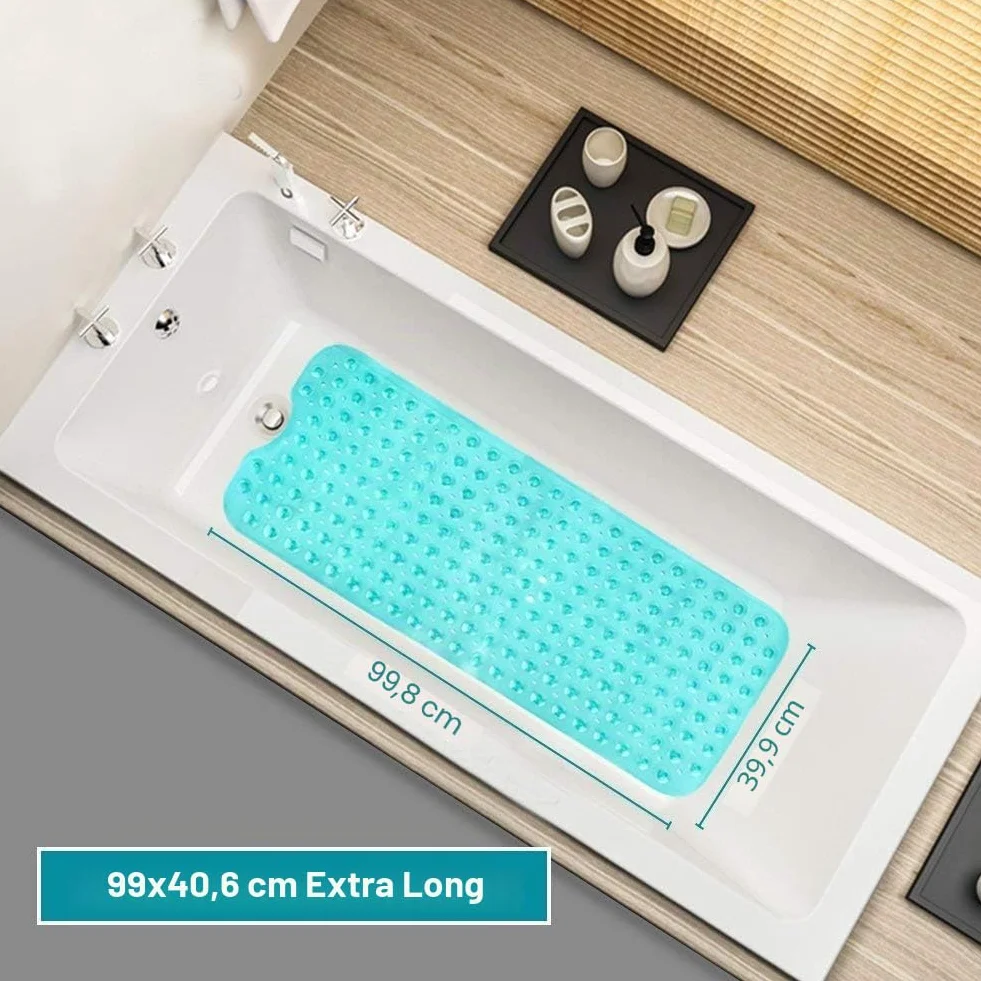 Wimaha Tapis de Baignoire Antidérapant 39x16 Vert Lavable en Machine Antibactérien