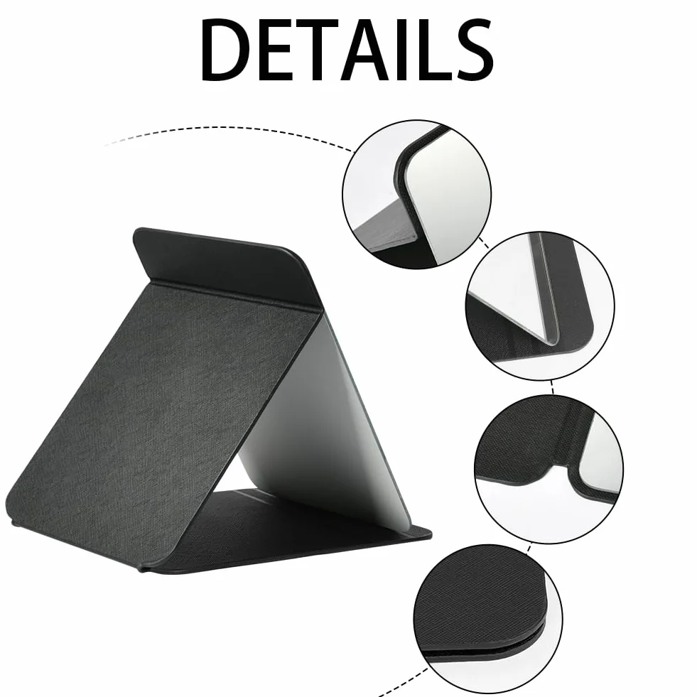 Miroir de Maquillage Portable Table Pliable Super HD Multi Angle Cuir PU 26x18cm