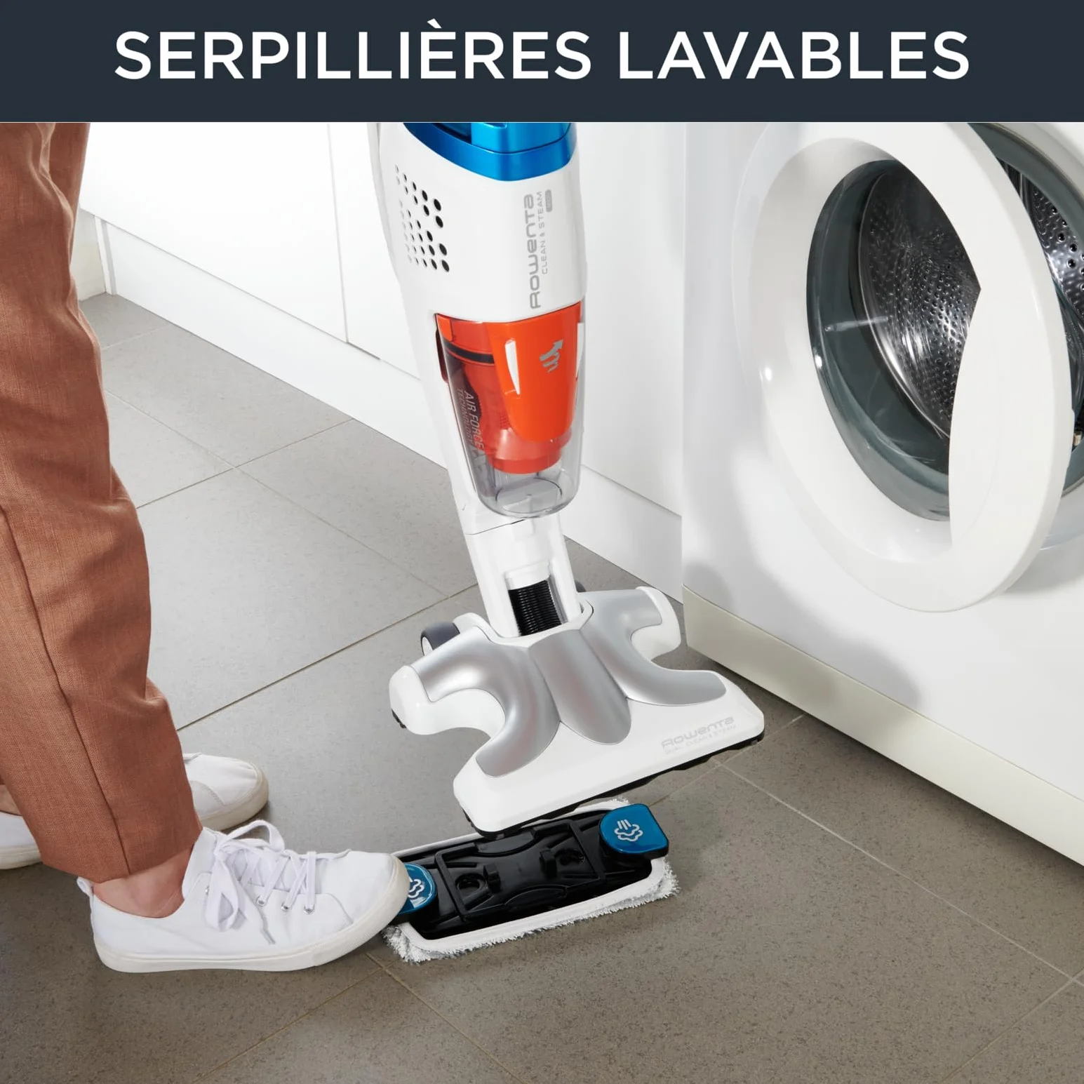 Rowenta Nettoyeur vapeur 2 en 1 Aspire et lave Clean & Steam Multi RY8544WH