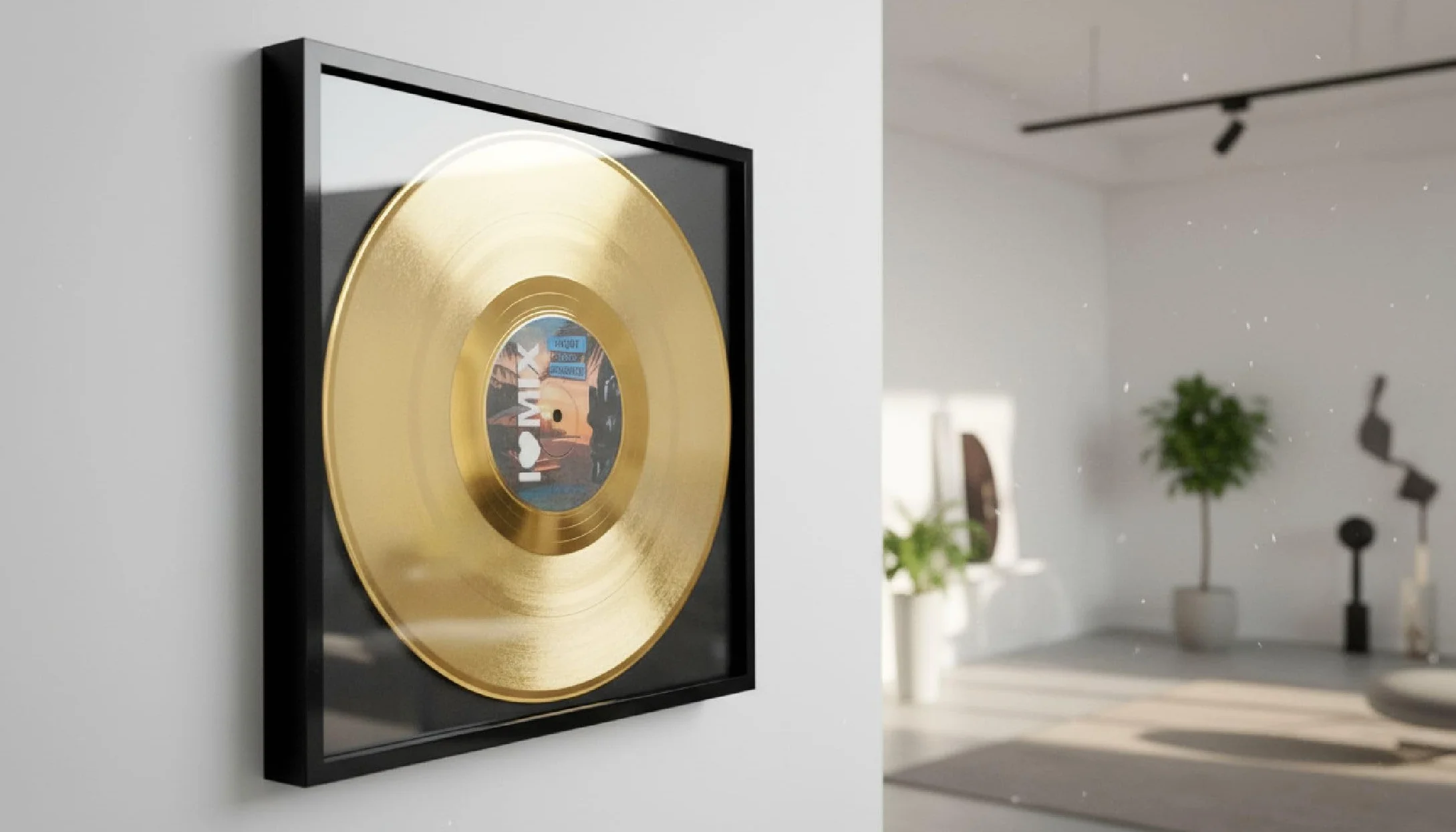 Disque doré platine encadré personnalisable Récompense œuvre vie cadeau chanteurs musiciens artistes fans carré
