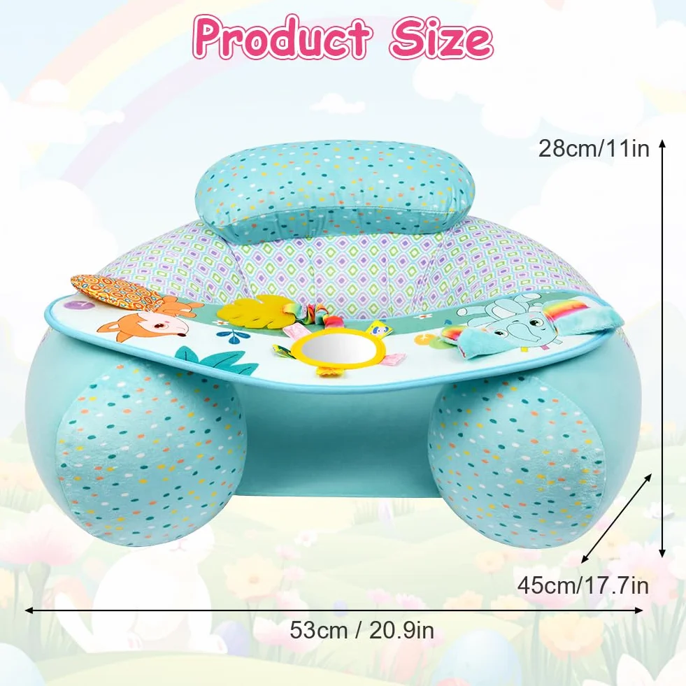Siège Gonflable pour Bébés 3 Mois+ Soutien du Dos Bleu