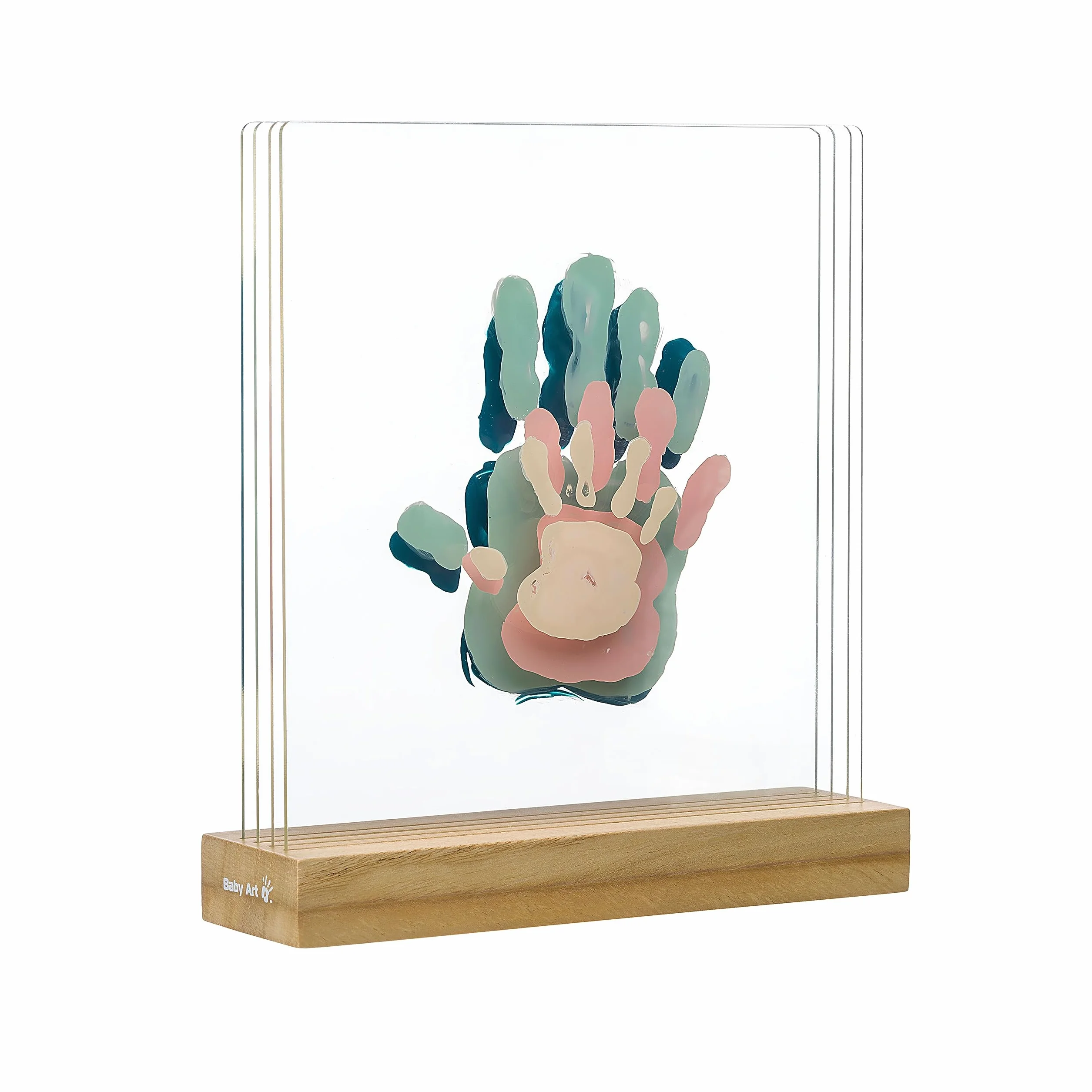 Baby Art Family Touch Kit Empreintes Mains Famille Base Bois Cadeau Naissance