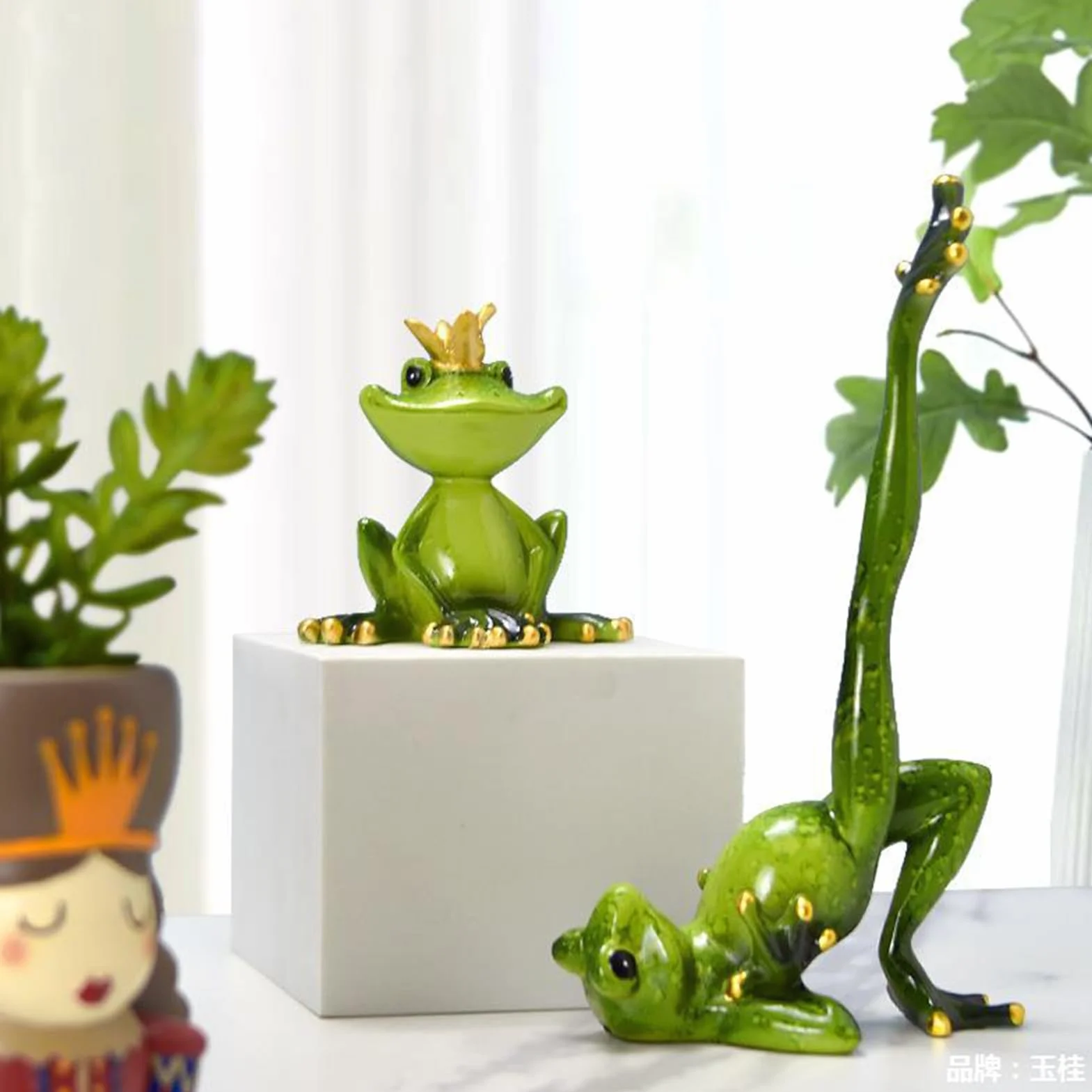Figurine grenouille yoga résine 20 cm décoration maison bureau chambre