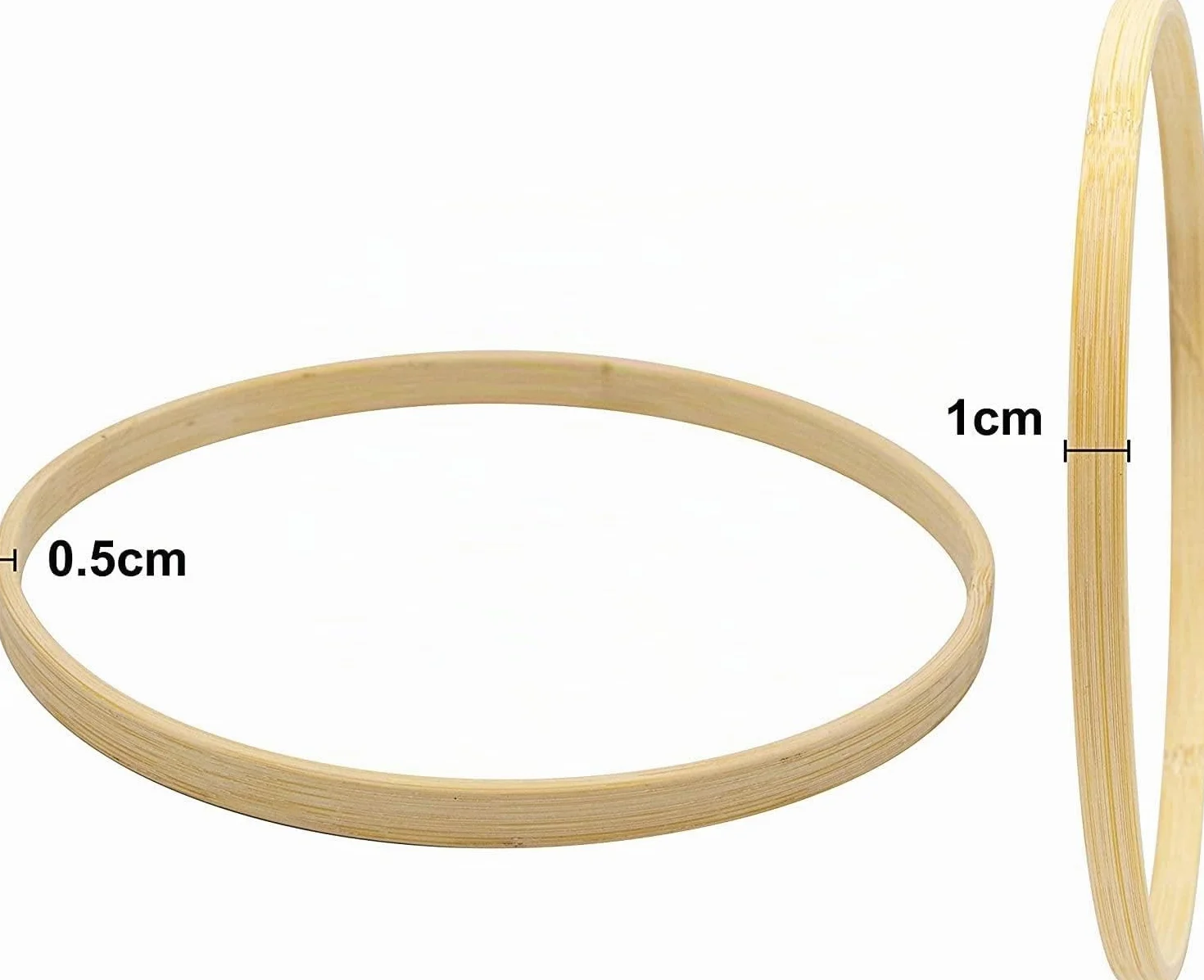 Anneaux en bambou 50 cm lot de 3 pour attrape-rêves