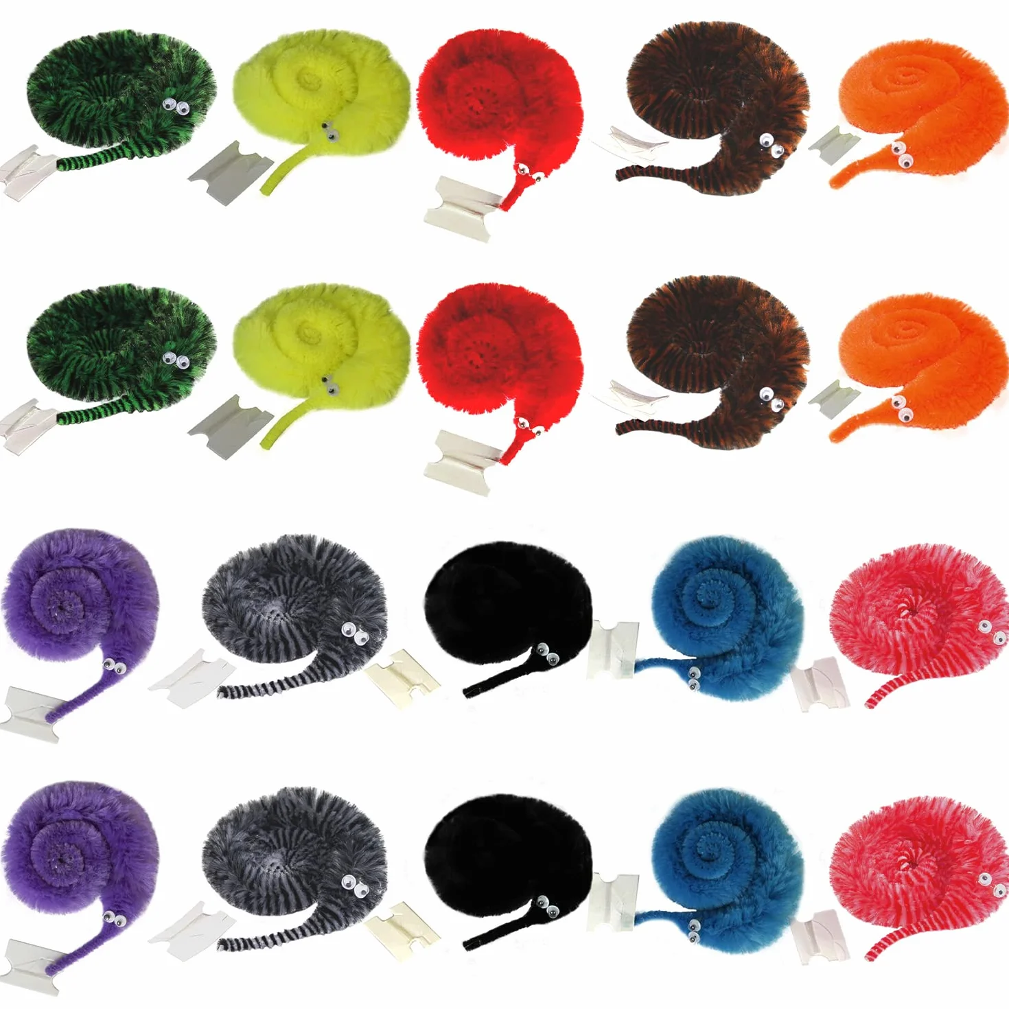 20pcs Accessoires de ver torsadés invisibles en peluche sur corde pour Mardi Gras, Carnaval, enfants et chats (10 couleurs)