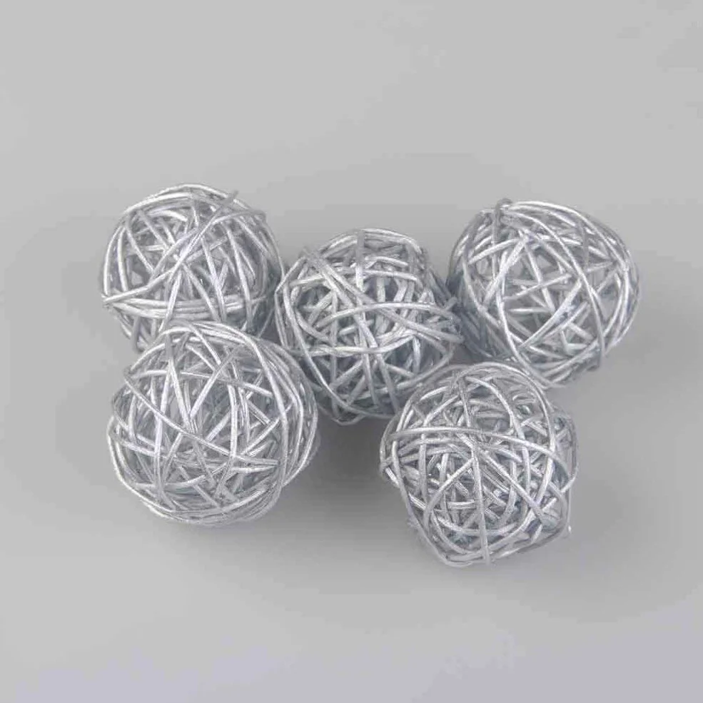 Boules de Rotin en Osier 5 cm Bricolage Artisanat Décoration Mariage Gris Clair