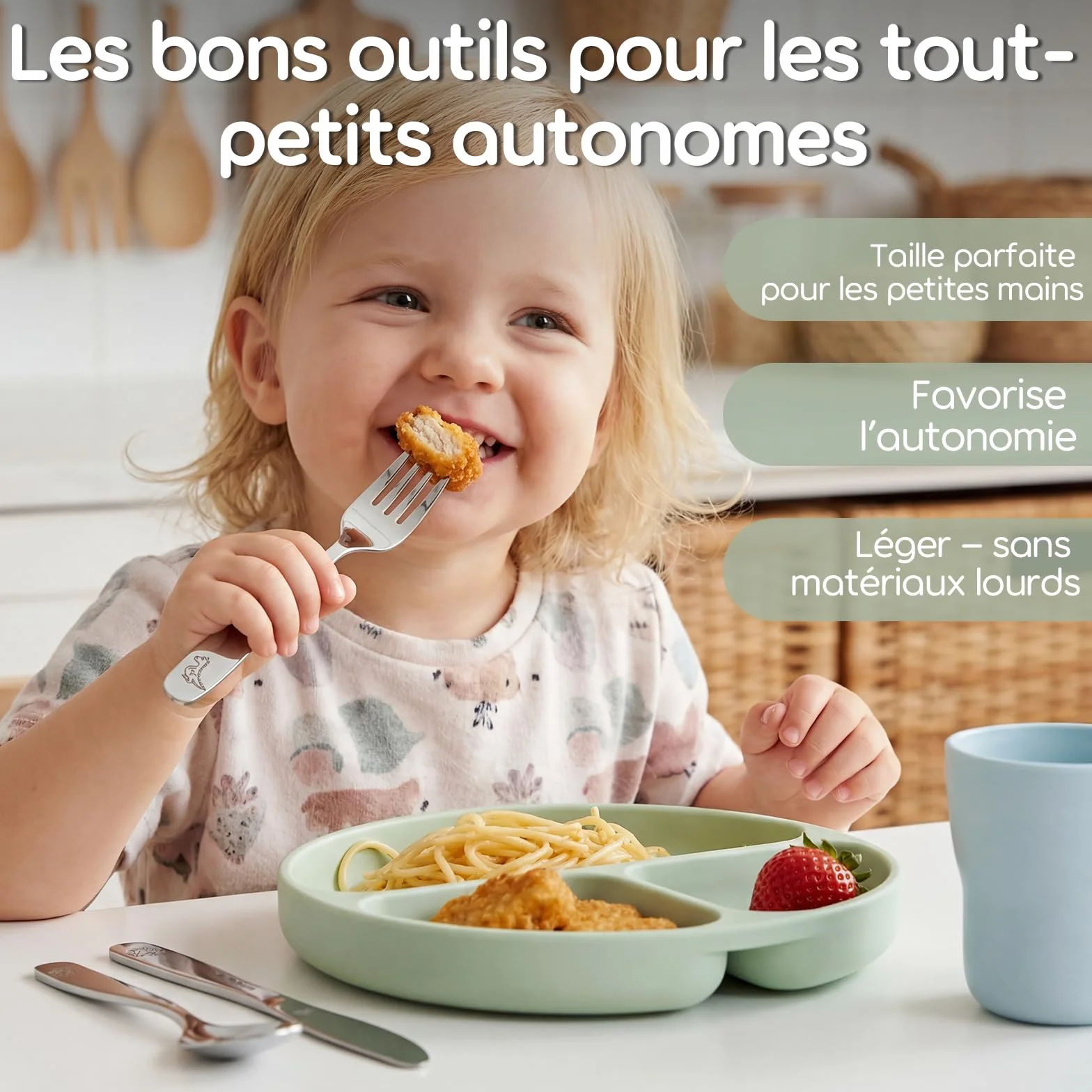 Lehoo Castle Couvert Enfant Inox 6 PCS Set Bebe 3+ Ans