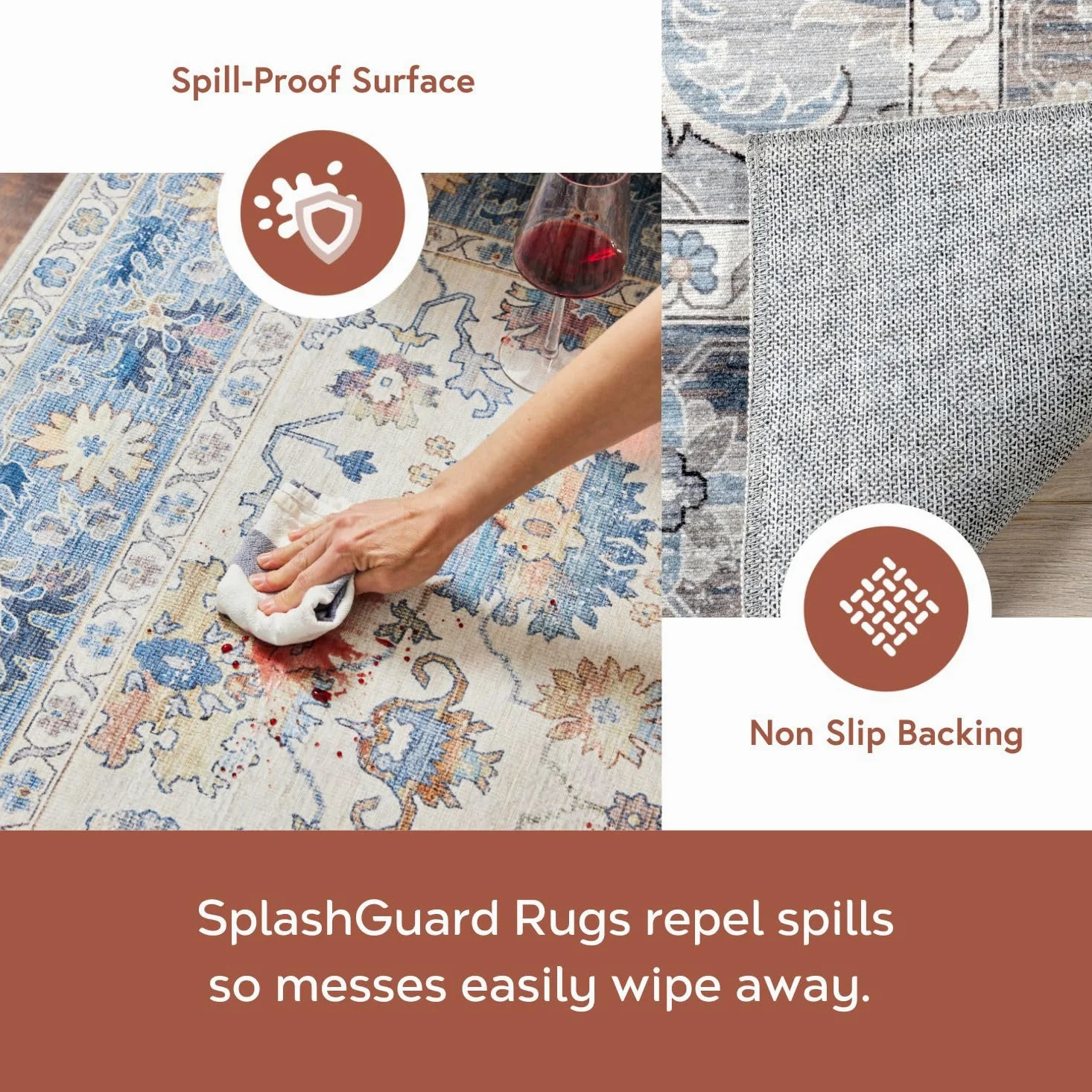 nuLOOM SmartPlus Tapis Traditionnel Vintage résistant aux éclaboussures – Résistant aux Taches – pour Salon, Salle à Manger, Bureau – 0,6 x 2,4 m – Vert Sauge