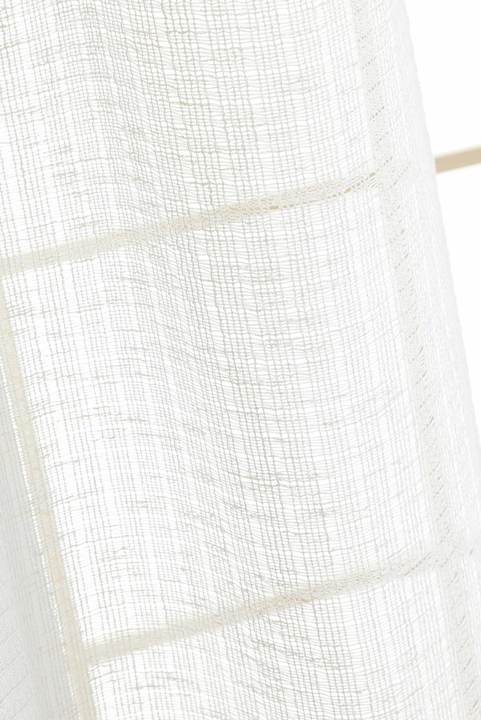 Lot de 2 voilages Ajustables + 8 Anneaux Pince 140 x 270 cm Effet Maille Freya Le Fil d'Ariane (Ivoire)