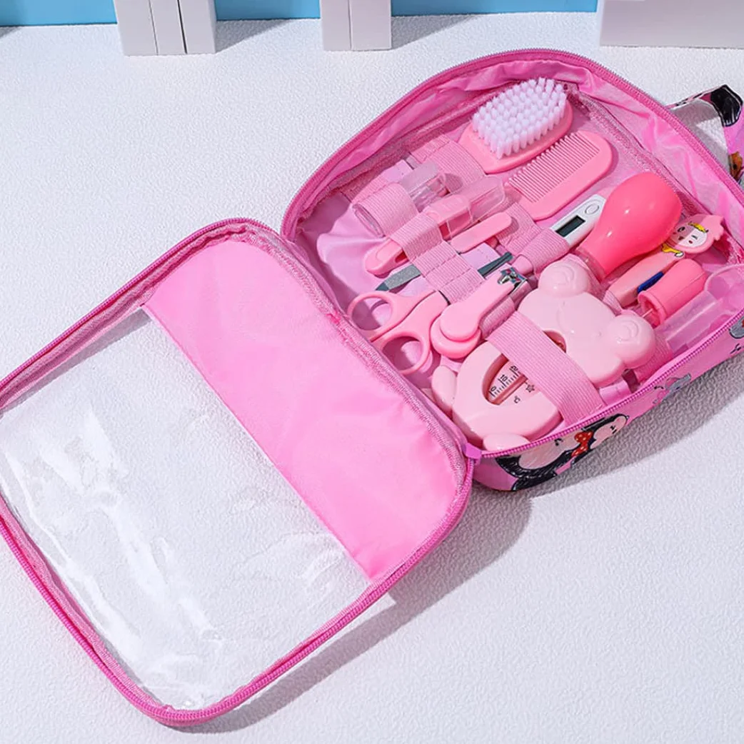 Kit de toilettage pour bébé 13 pièces aspirateur nasal coupe-ongles brosse à cheveux