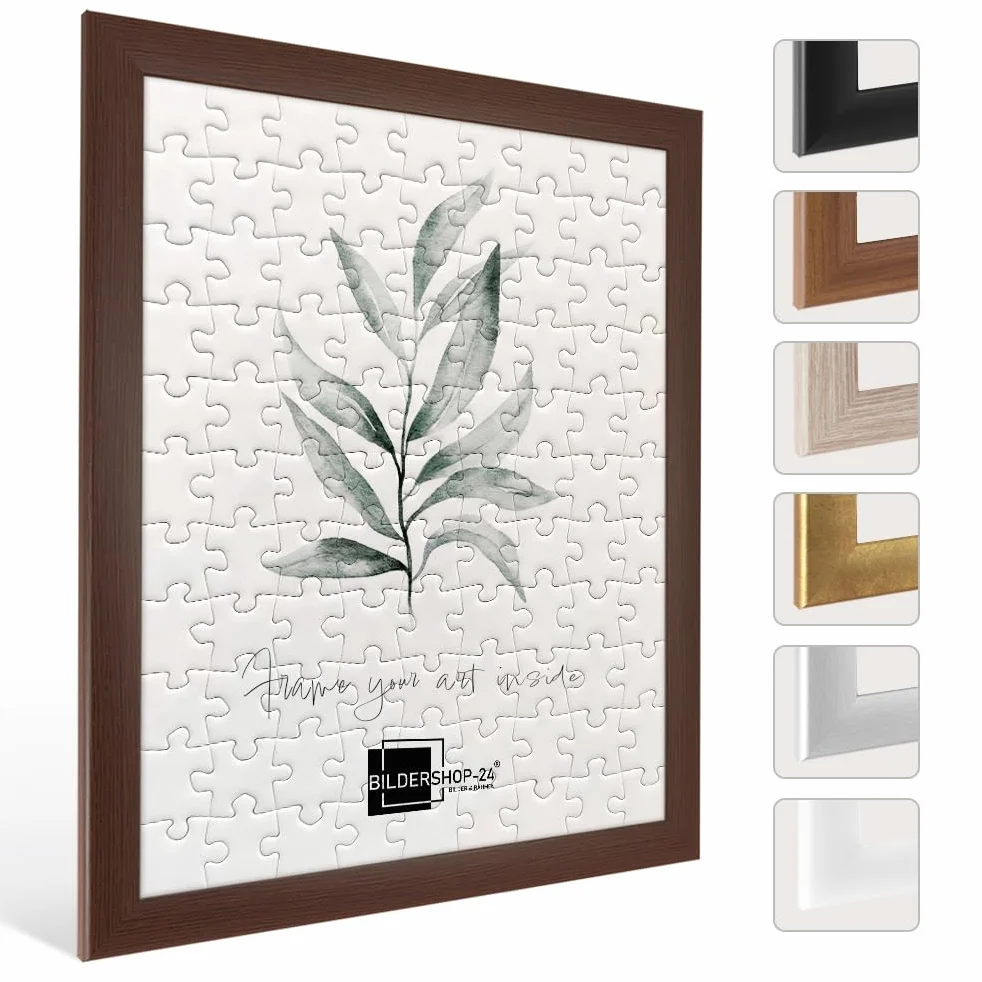 Bildershop-24 Cadre à puzzle/photo Valencia 60X80cm Wenge (décor) pour 1000-1500 Pièces antireflet*