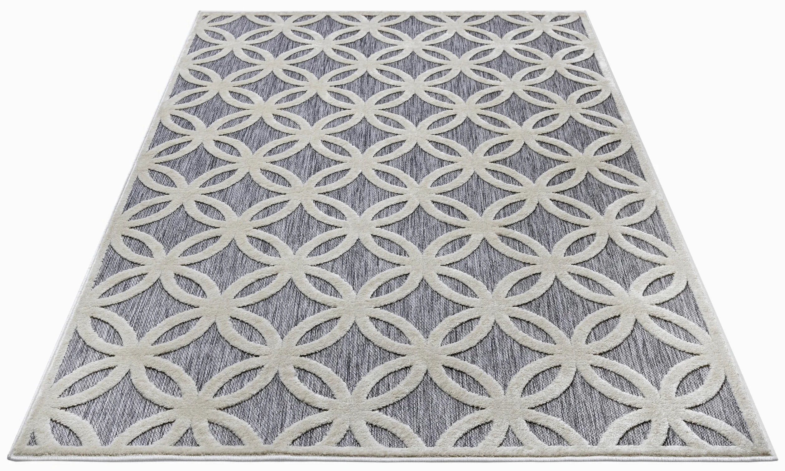 HANSE Home Circle Design Tapis de Salon, tissé Plat, Moderne, Motif Losanges géométriques, Style scandinave, pour Salle à Manger, Chambre d'enfant, Couloir, Gris Beige, 160 x 235 cm