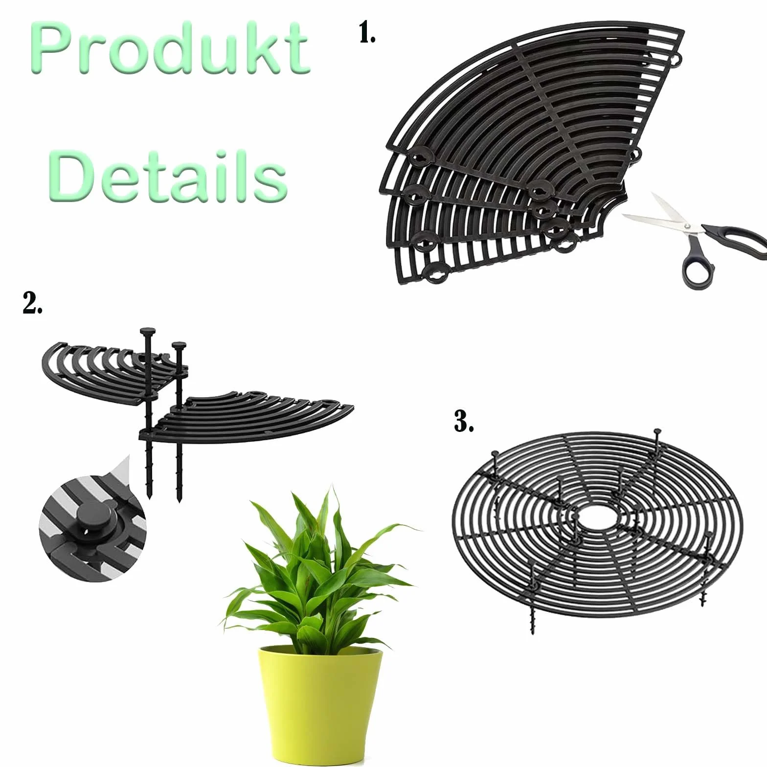 Lot de 2 protections pour plantes pots de fleurs couvercle 30 cm noir intérieur extérieur protection pot de fleurs chats