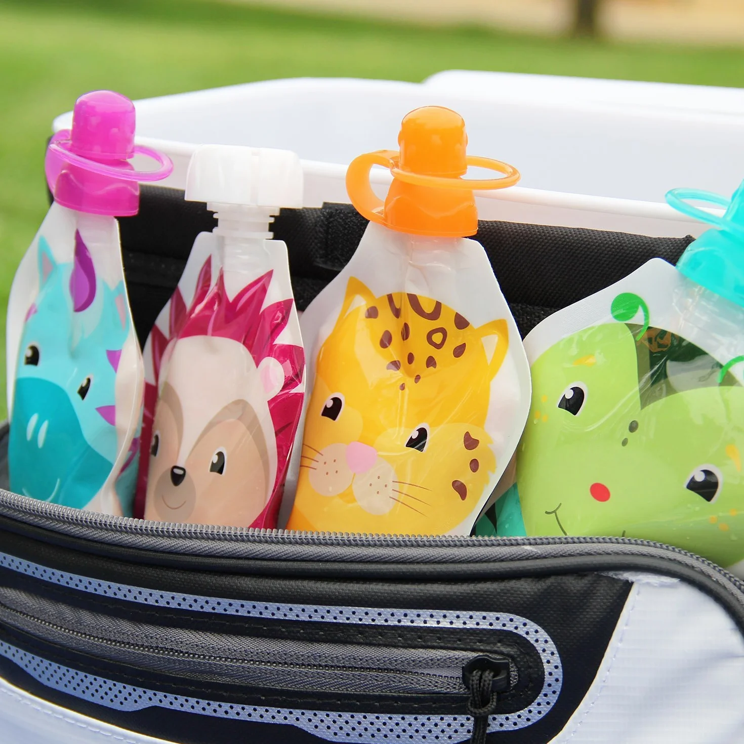 ChooMee Gourdes Réutilisables SoftSip 6 pcs 5 oz SnakPack FreshSquad Sans BPA Pochette Étanche