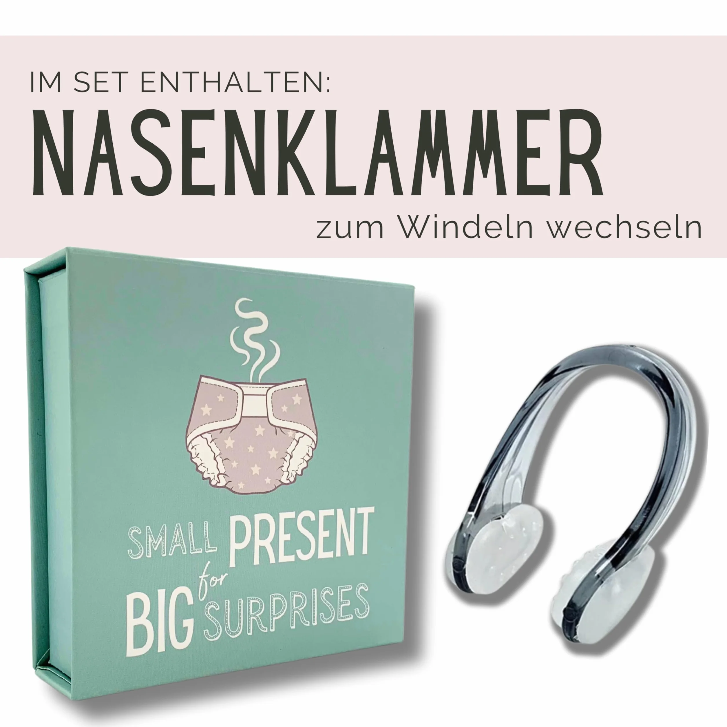 Pince-nez à changer Cadeau de naissance bébé blanc