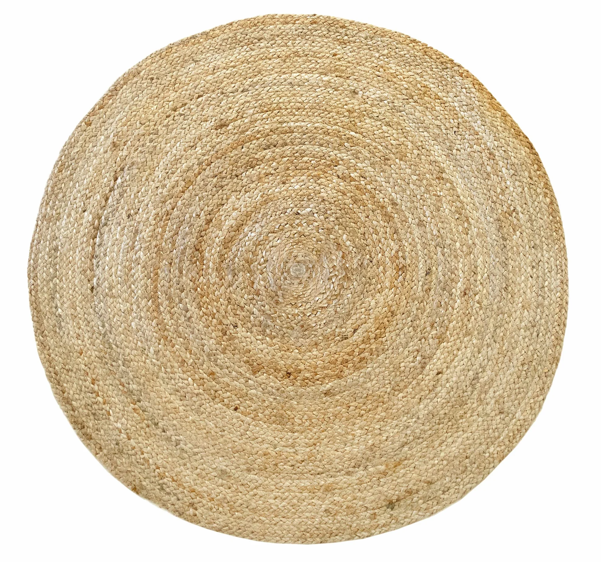 Tapis Jute Naturel Alhambra Rond Tressé à la Main 100% Fibre de Jute 100x100cm