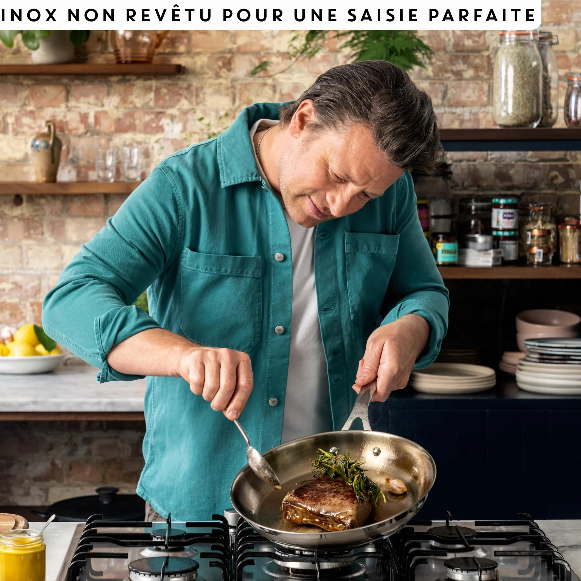 Tefal Jamie Oliver Cook' Smart Poêle 24 cm Inox Induction