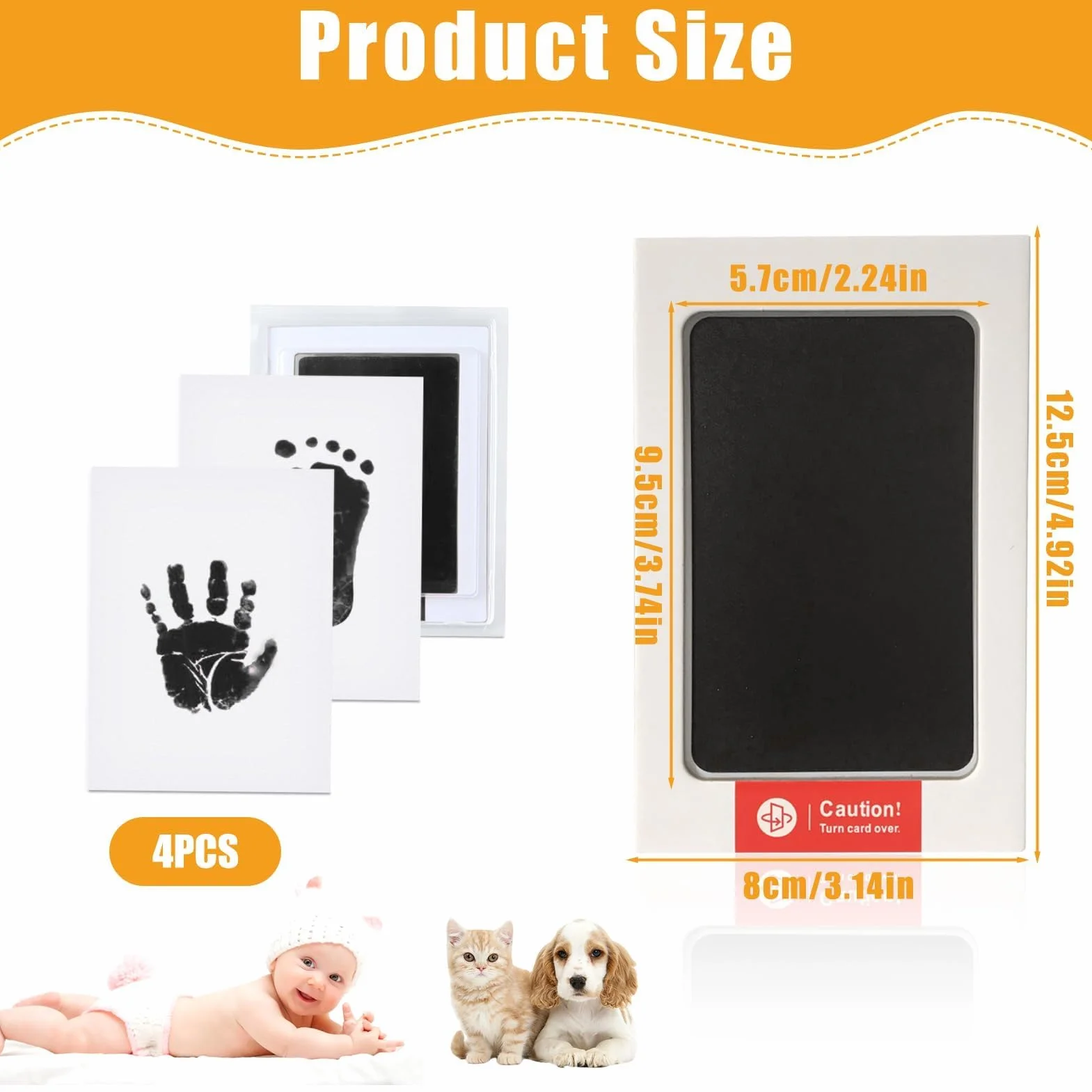 Kit Empreinte Chien Main Pied Bébé Chat Tampon Clean Touch pour Nouveau-Né et Animale Cadeau