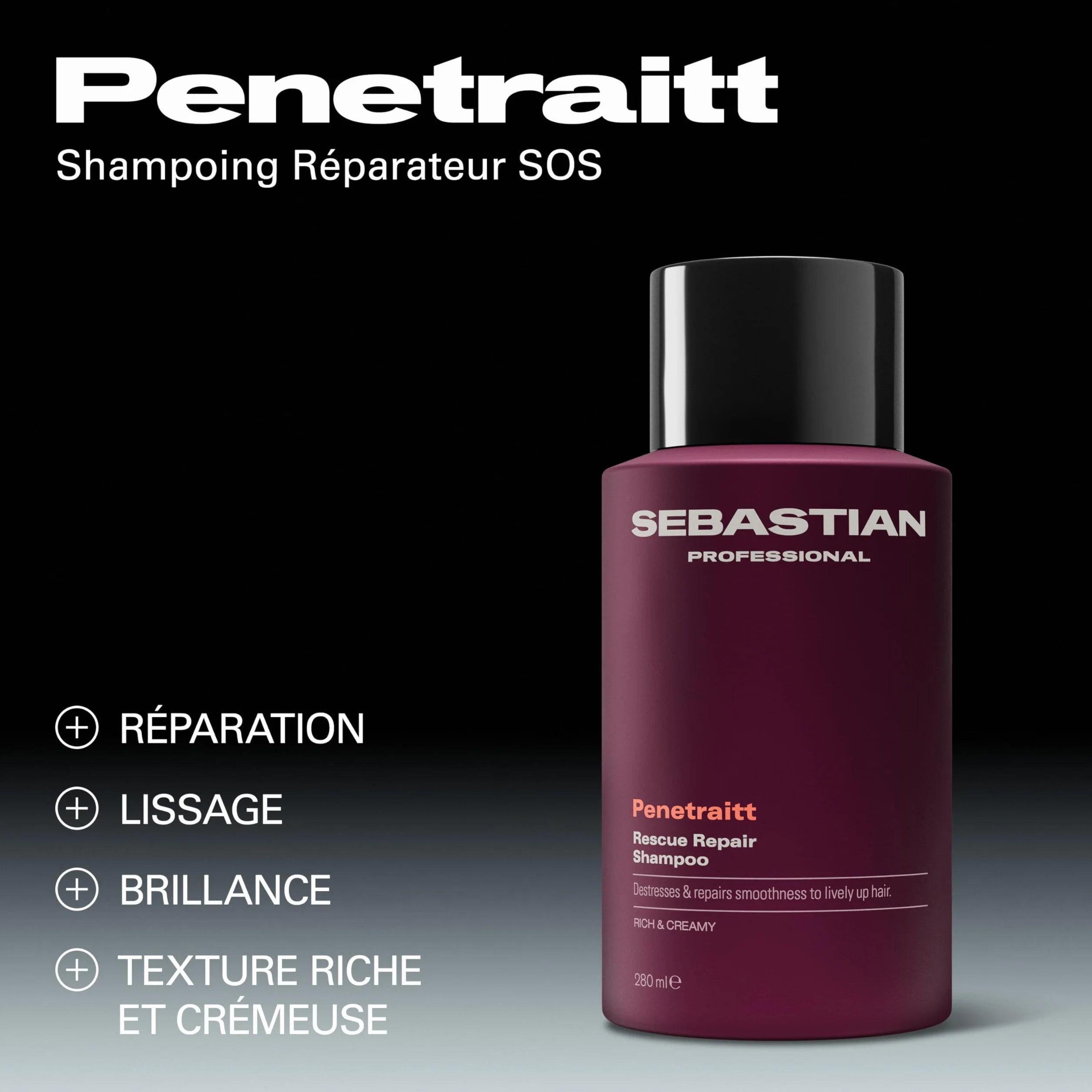 Sebastian Professional Penetraitt Shampoing réparateur professionnel cheveux abîmés colorés