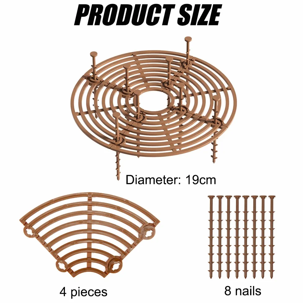 Lot de 2 Grille Protection Plante 19cm, Protecteur pour Pot de Fleurs, avec 8 Boulons
