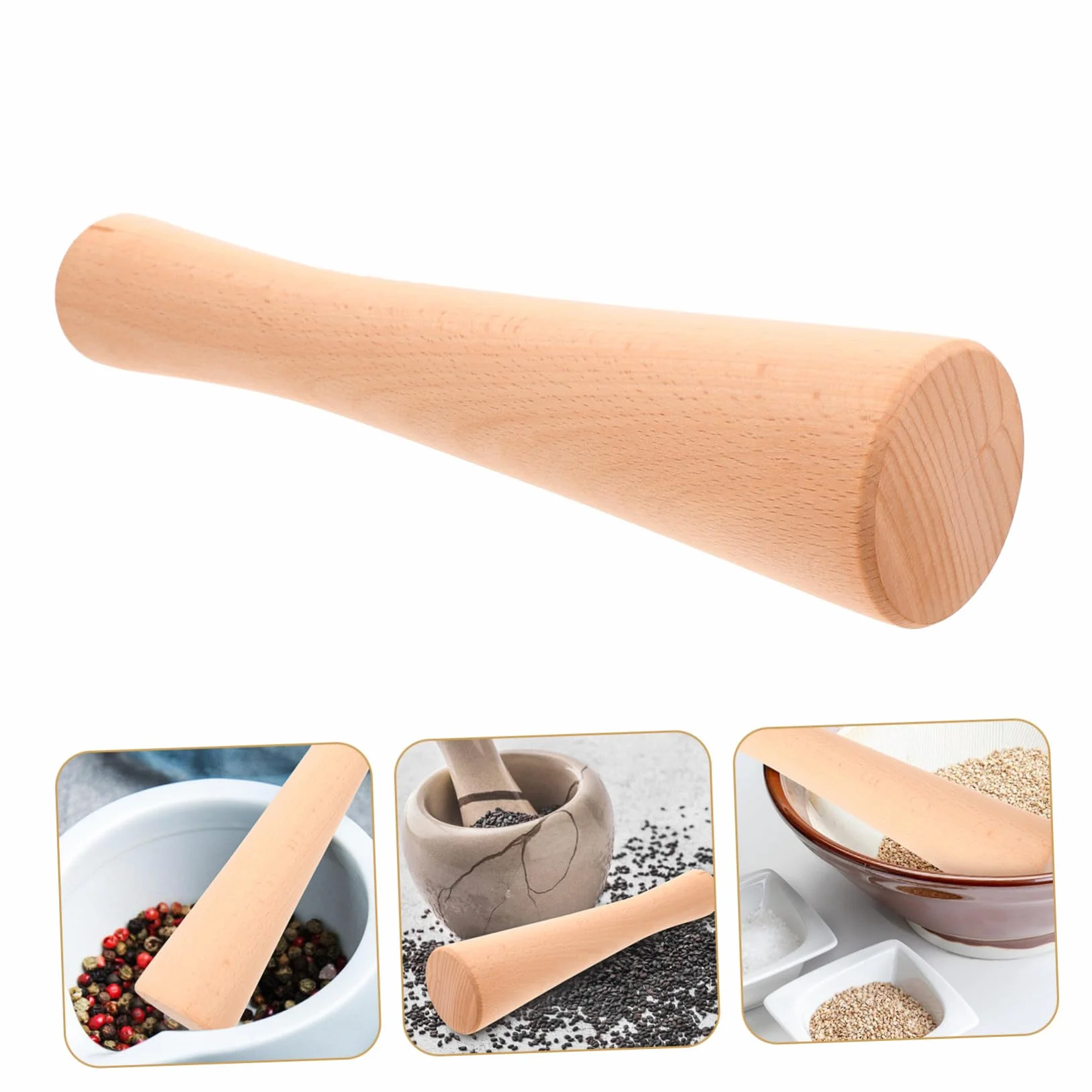 Pilon en bois ergonomique pour choucroute - Presse-herbes durable pour légumes