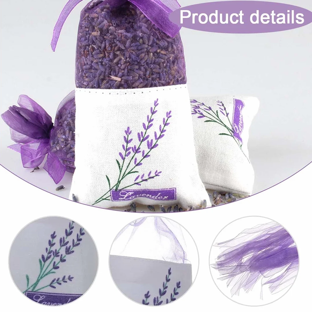 Sachet Lavande Vide avec Rubans Cordon de Serrage, Tissu Parfumé Armoire Anti Mite