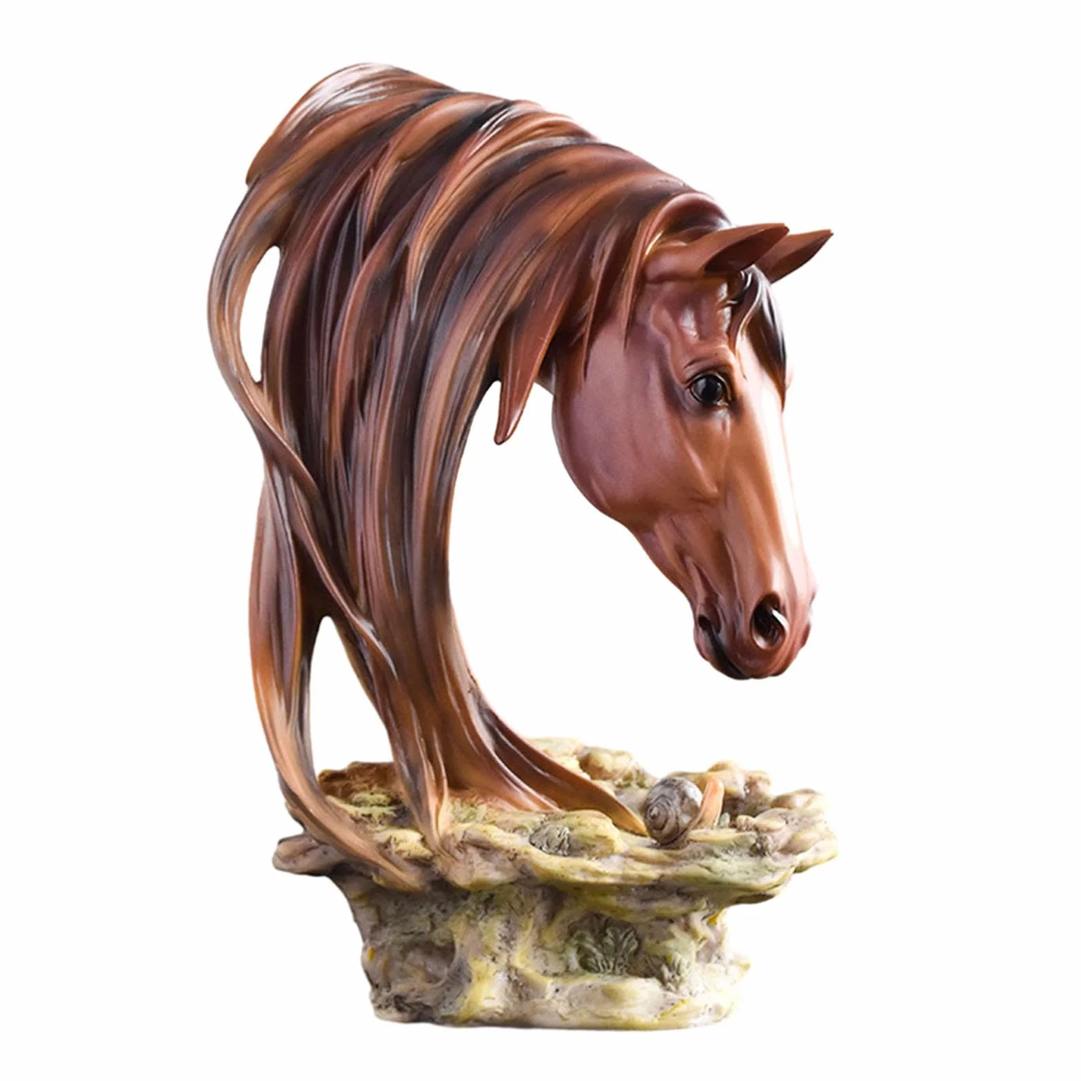 Statue de tête de cheval MagiDeal, ornement de bureau, sculpture de buste animal, décoration de pièce maîtresse, cadeau coloré
