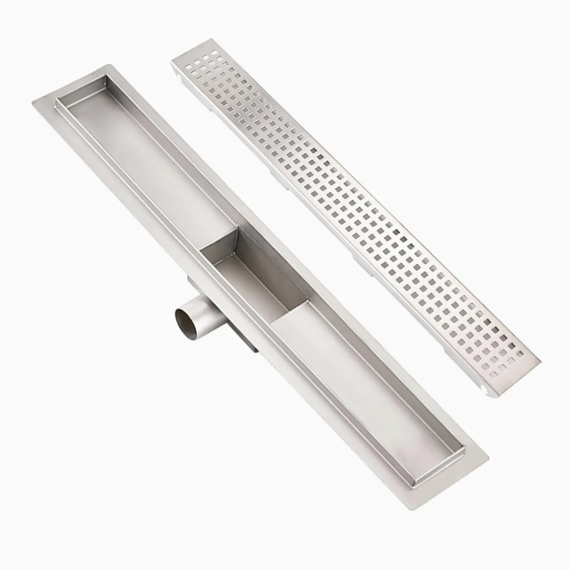 Caniveau de Douche 90cm Vidange en Acier Inoxydable avec Filtre, Conception Anti-Odeur