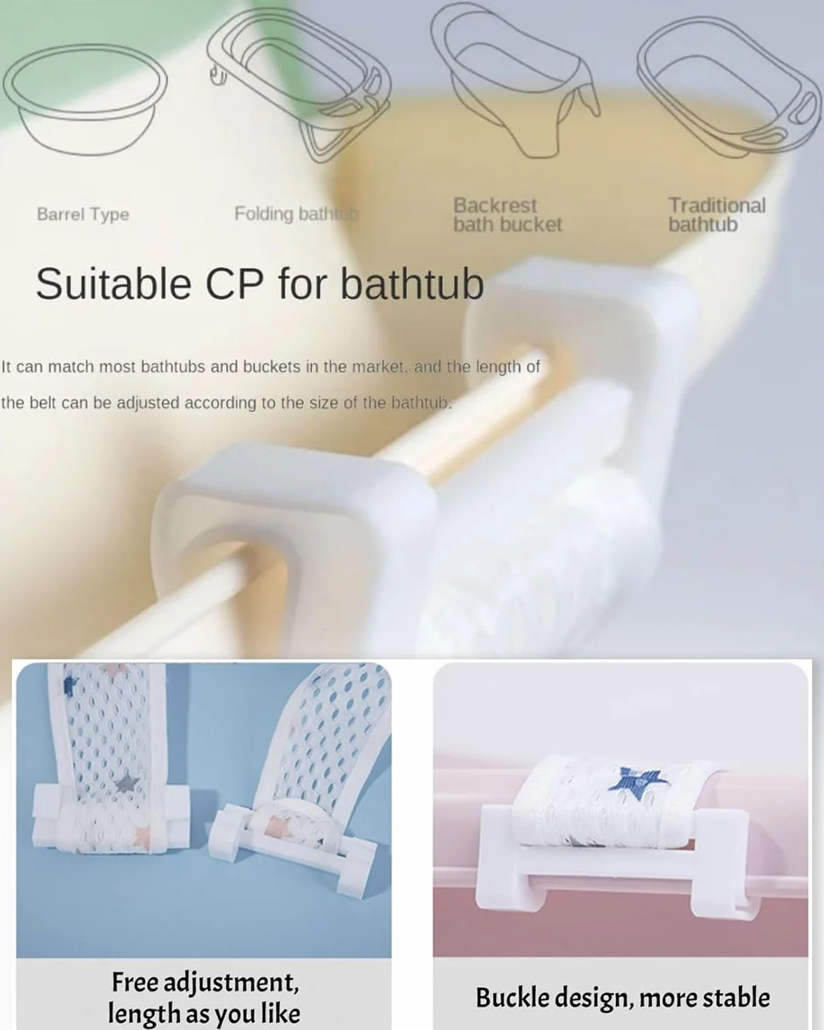 Hamac de Bain pour Bébé Antidérapant Pliable 0-36 Mois