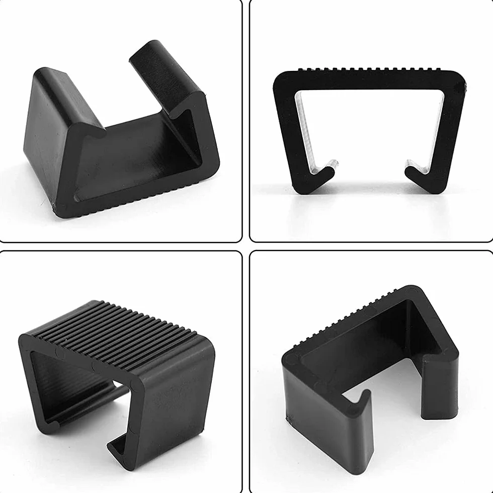 Clips de Meubles Canapé en Plastique Solide pour Rotin, Jardin, Salon (Noir) 8 Pièces