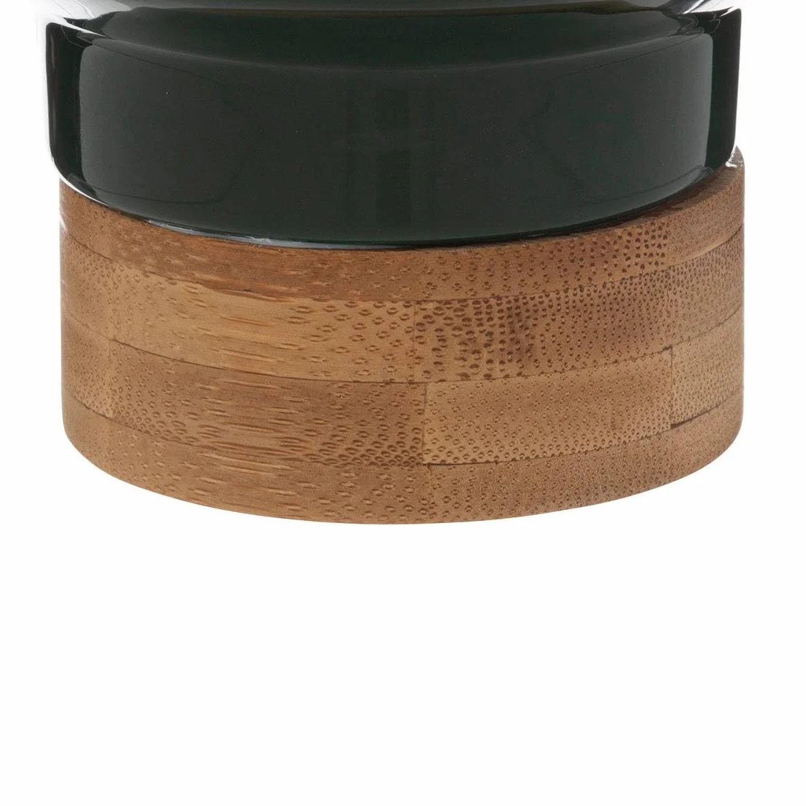 Cache-pot en céramique et bambou H16cm vert foncé Atmosphera