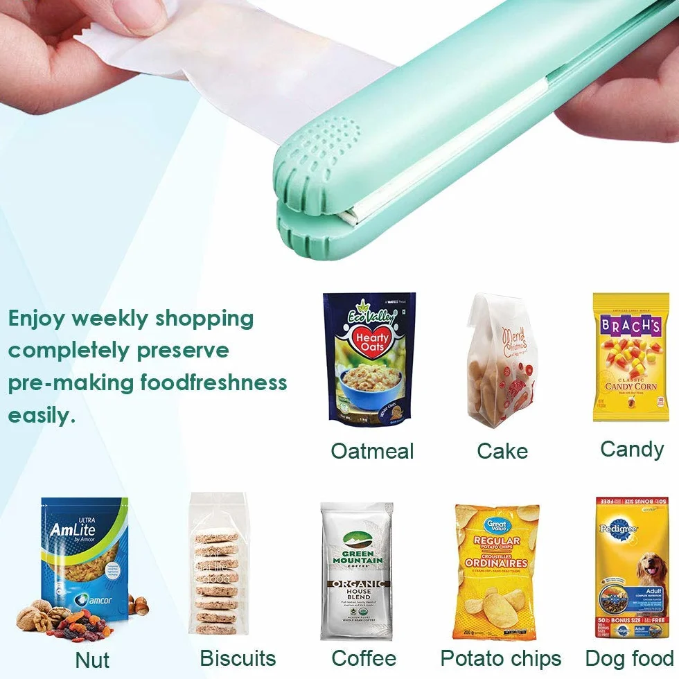Mini machine de scellement portable pour sacs de nourriture, Smart Control, feuille chauffante, Vert