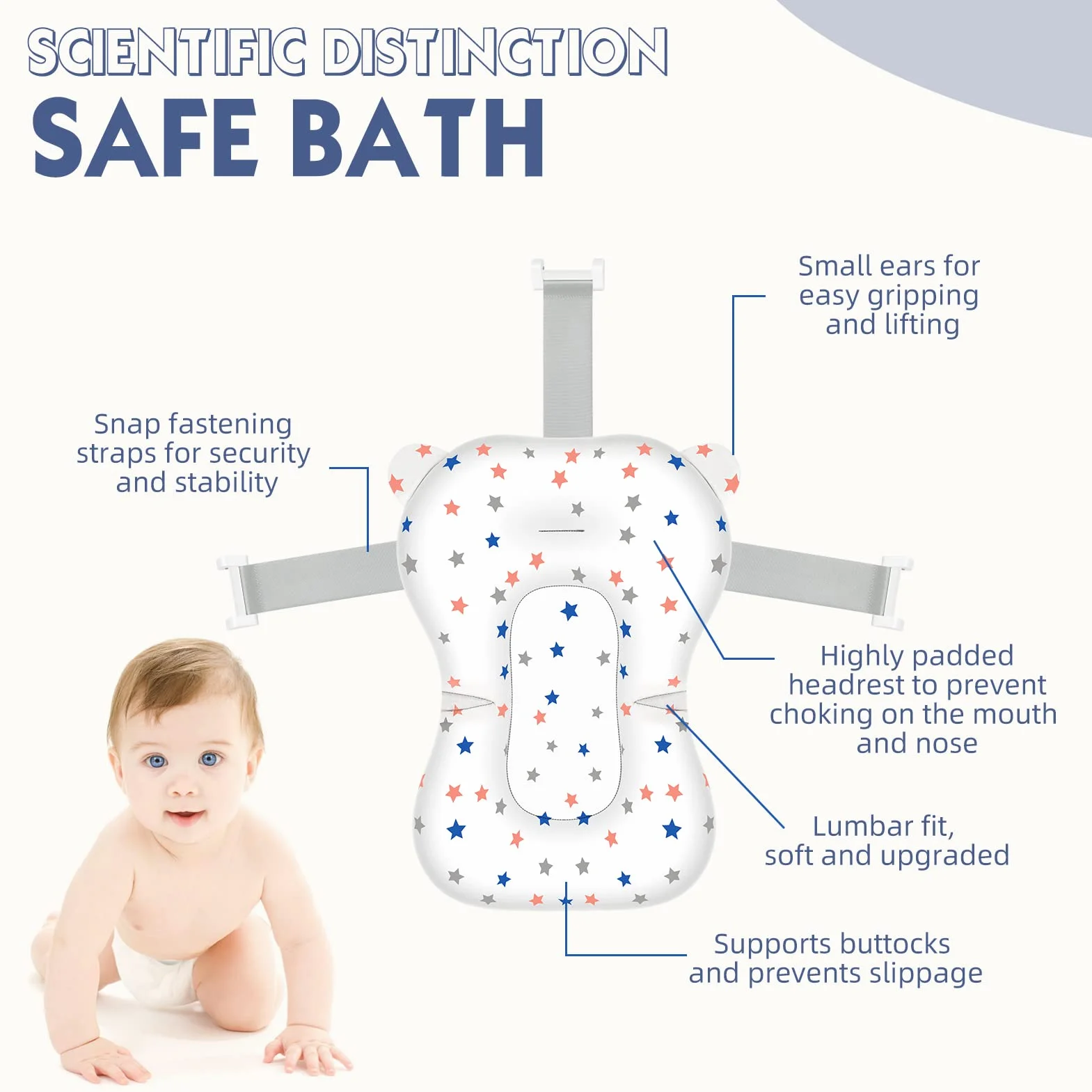 Coussin de Bain Bebe Transat pour Baignoire Siege Matelas Reducteur Baby Hamac Adaptateur Oreiller
