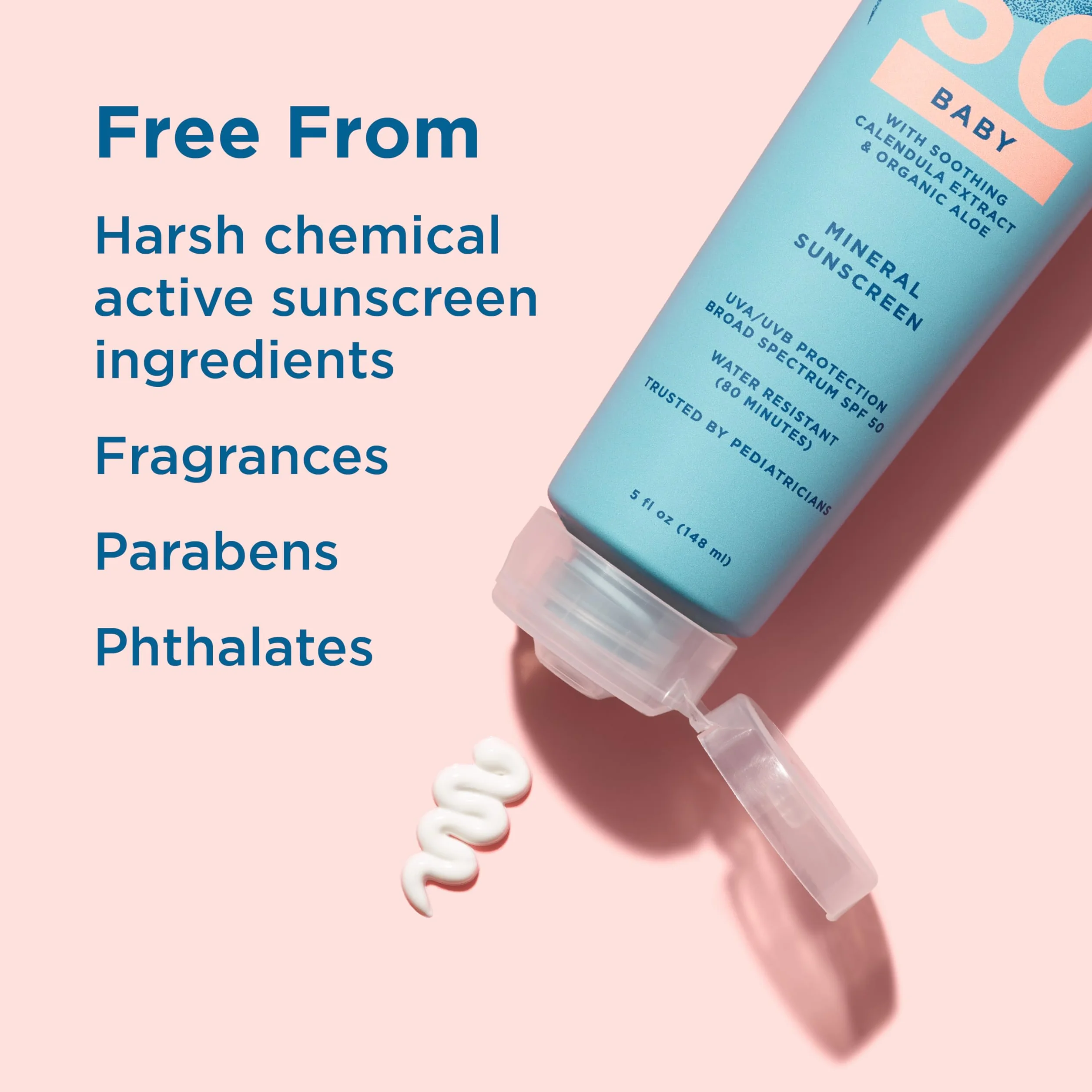 Blue Lizard BABY Crème solaire minérale SPF 50+ oxyde de zinc protection UVA/UVB résistante à l'eau tube 141,7 g