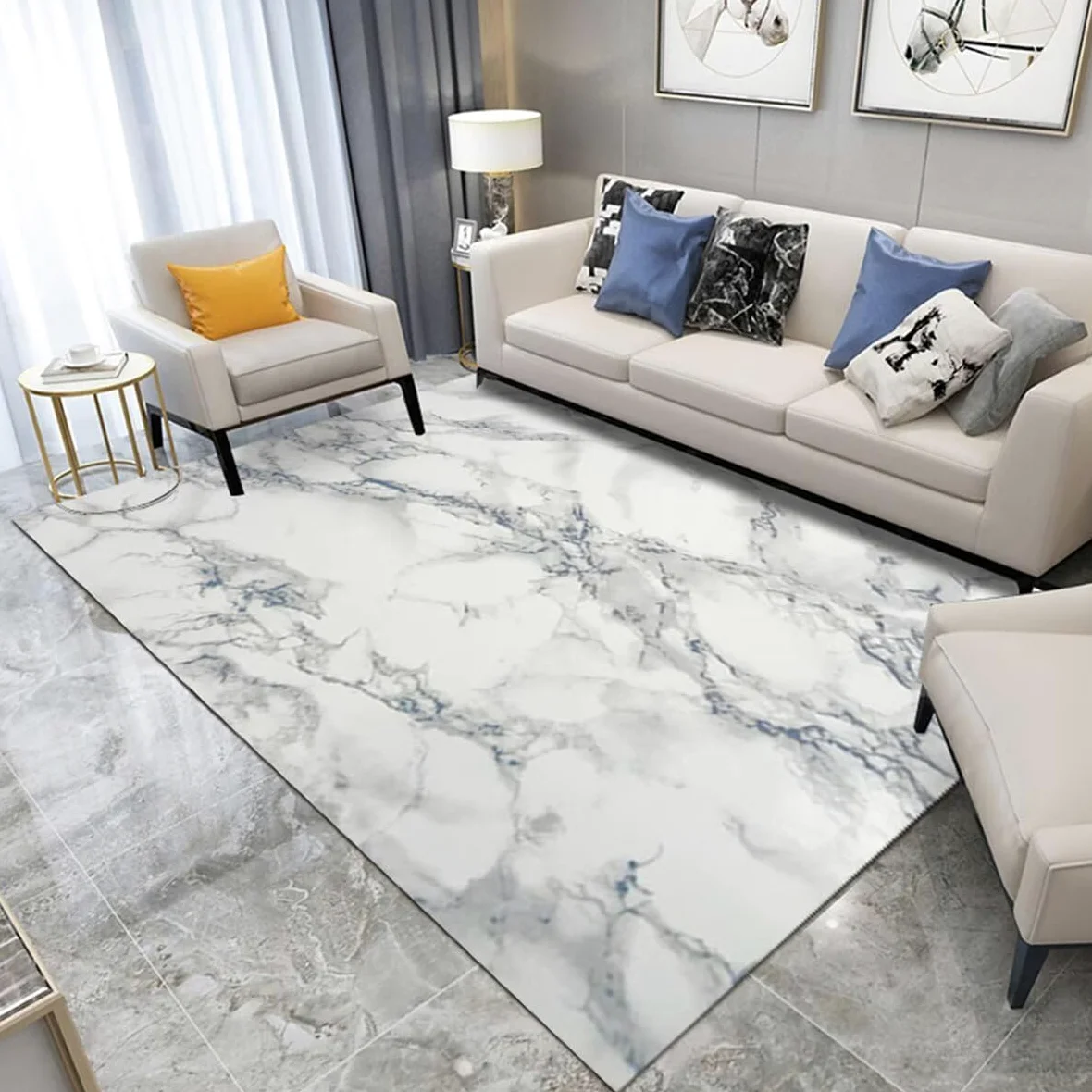 Tapis De Salon Carre Tapis Ados Style Moderne 80X150CM
