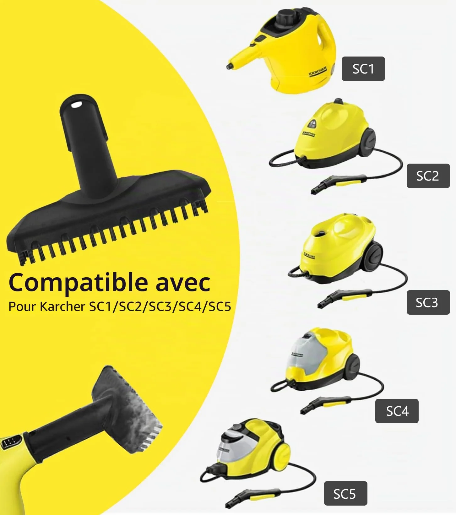 Accessoires Karcher SC1 SC3 SC2 SC4 SC5 lot de 8 pièces de rechange brosse manuelle