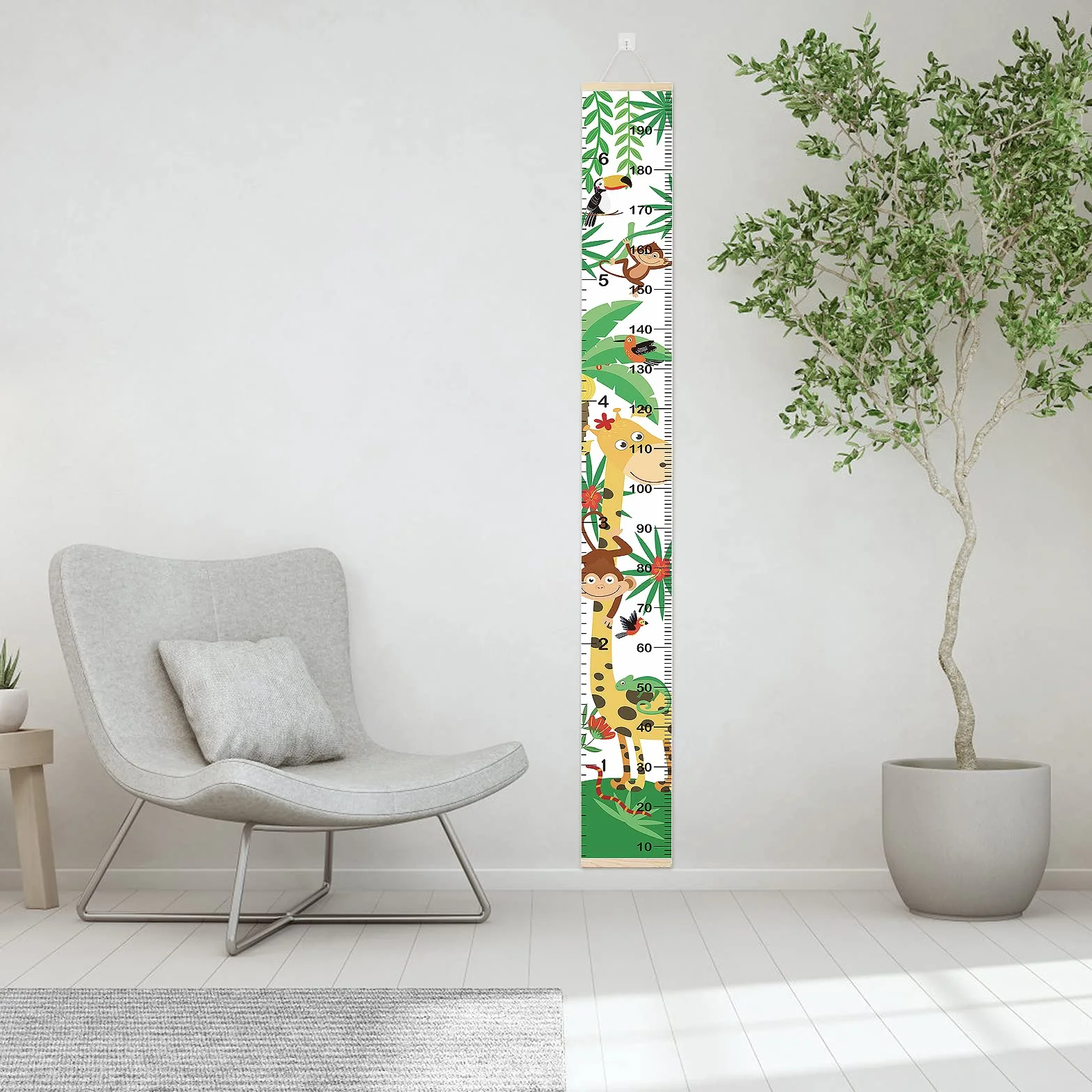 Règle de Croissance Murale Dinosaure pour Enfants 200cm x 20cm