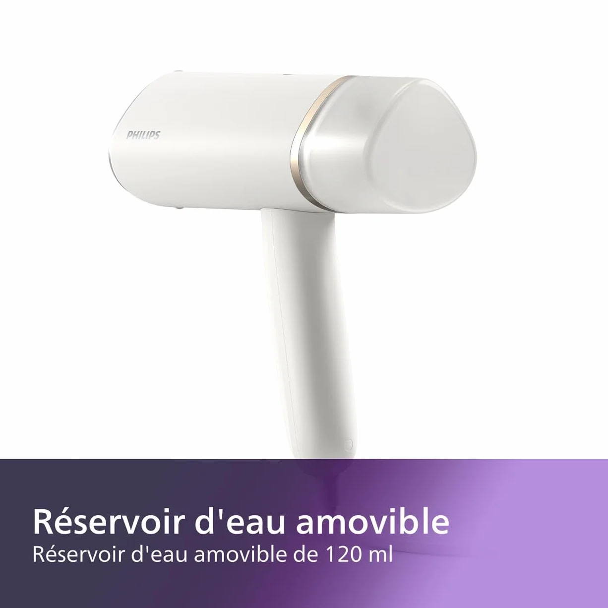 Philips Défroisseur à Main 3000 Séries 1000W Vapeur 20g/min Réservoir 120ml STH3020/10 Blanc