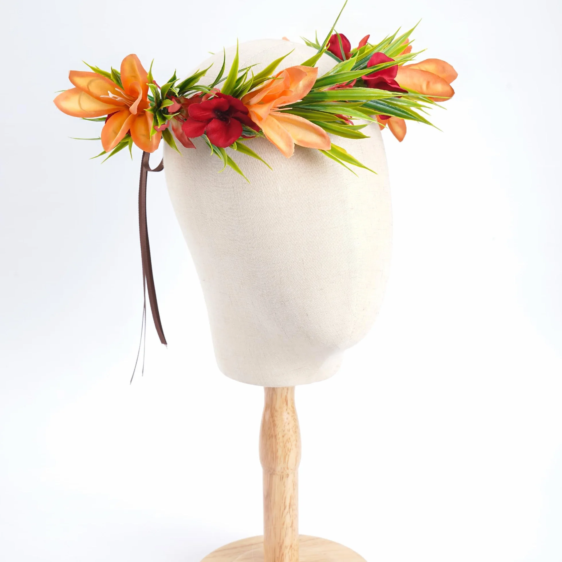 Couronne de Fleurs Hawaïen Tropicales Artificielles Lei Luau pour Filles et Femmes