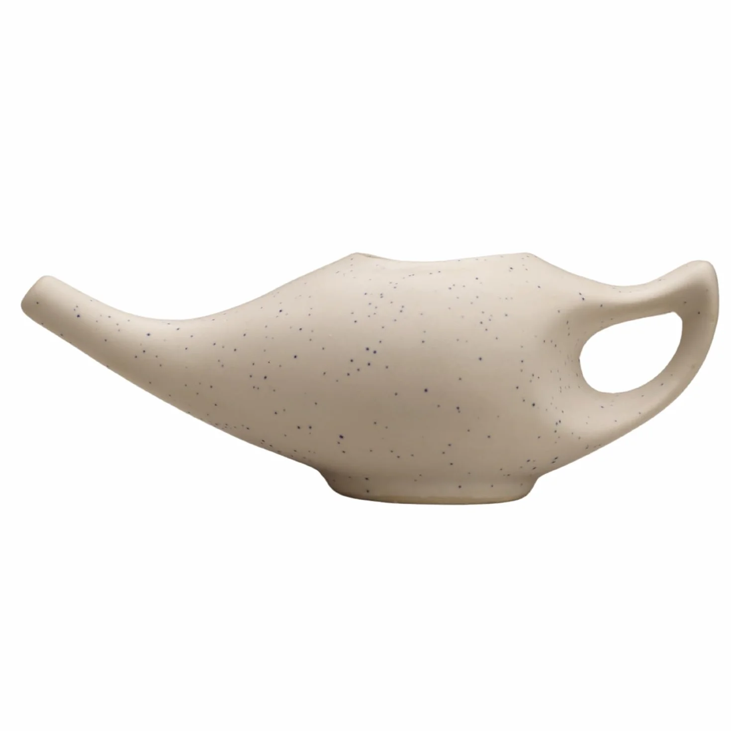 Neti Pot En Céramique Pour Nettoyage Nasal Craquelé Ivoire Avec 10 Sachets De Sel De Neti