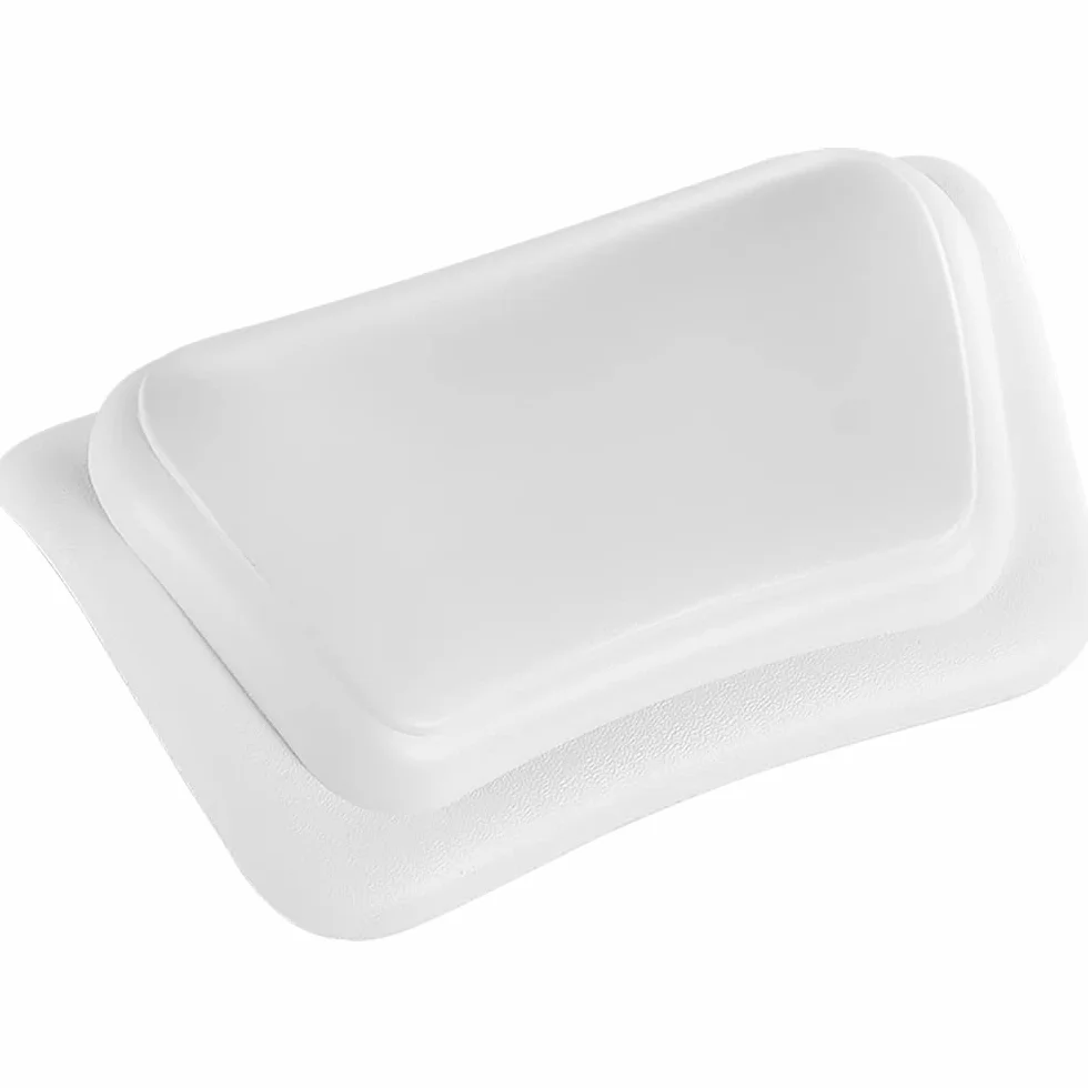 Oreiller de Bain Imperméable PU avec Ventouses, Coussin Baignoire Ergonomique Spa - Blanc
