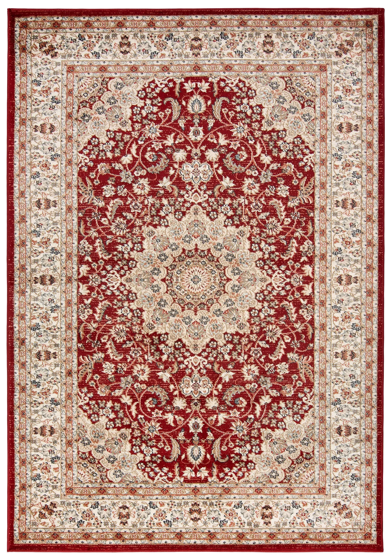 Carpeto Tapis Couloir 80x150cm Rouge Classique Traditionnel Doux Décoratif | Tapis pour Entrée Cuisine Bureau Salon Chambre Salle à Manger Anti-Allergène Chauffage au Sol Facile D'entretien Synthétique